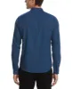 Untucked Total Stretch Slim Fit Banded Collar Shirt - Blue sold by Perry Ellis