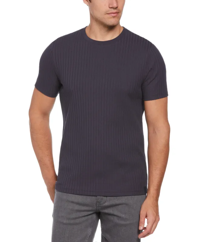 Rib Knit Crew Neck Tee sold by Perry Ellis