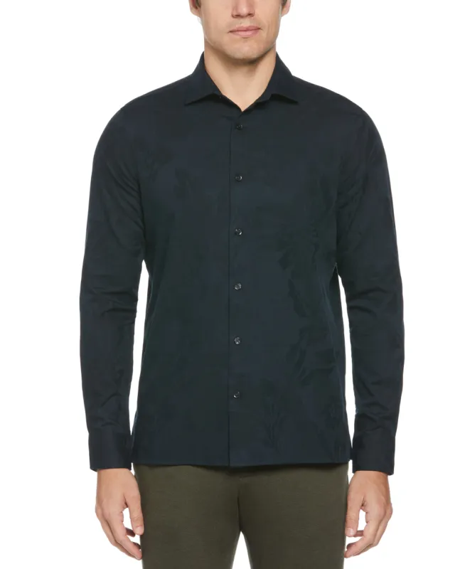 Tonal Floral Print Jacquard Shirt sold by Perry Ellis