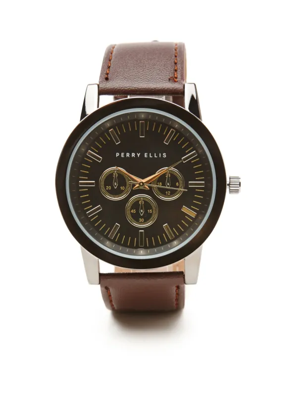 Perry Ellis Portfolio Leather Band Watch sold by Perry Ellis