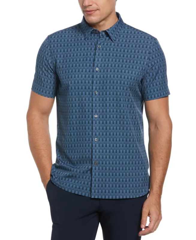 Total Stretch Slim Fit Brick Motif Shirt sold by Perry Ellis
