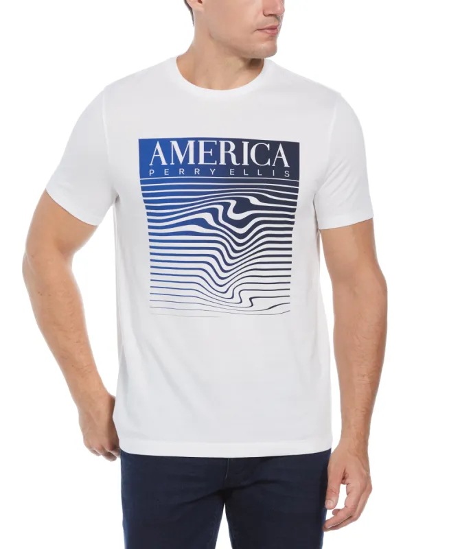 White Cotton Graphic Tee sold by Perry Ellis