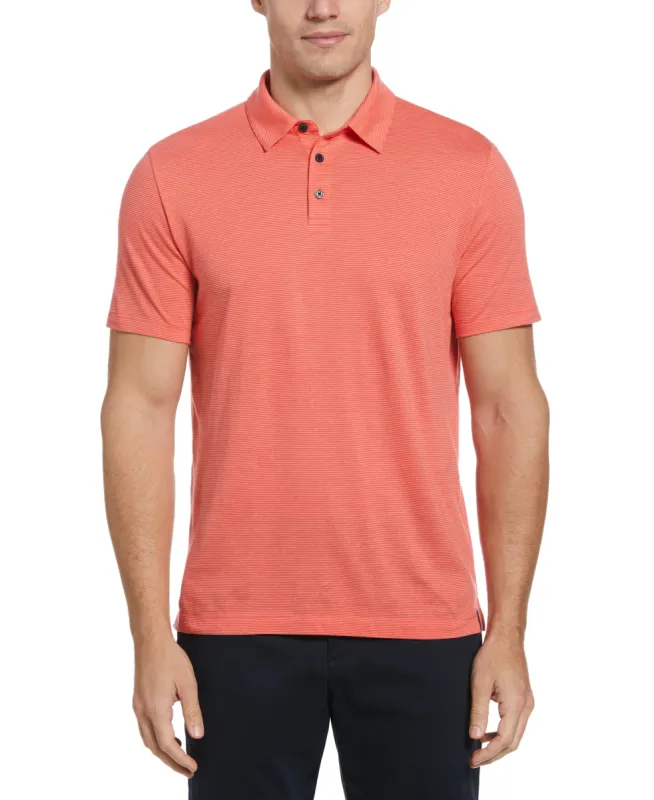 Linen Blend Stripe Polo sold by Perry Ellis