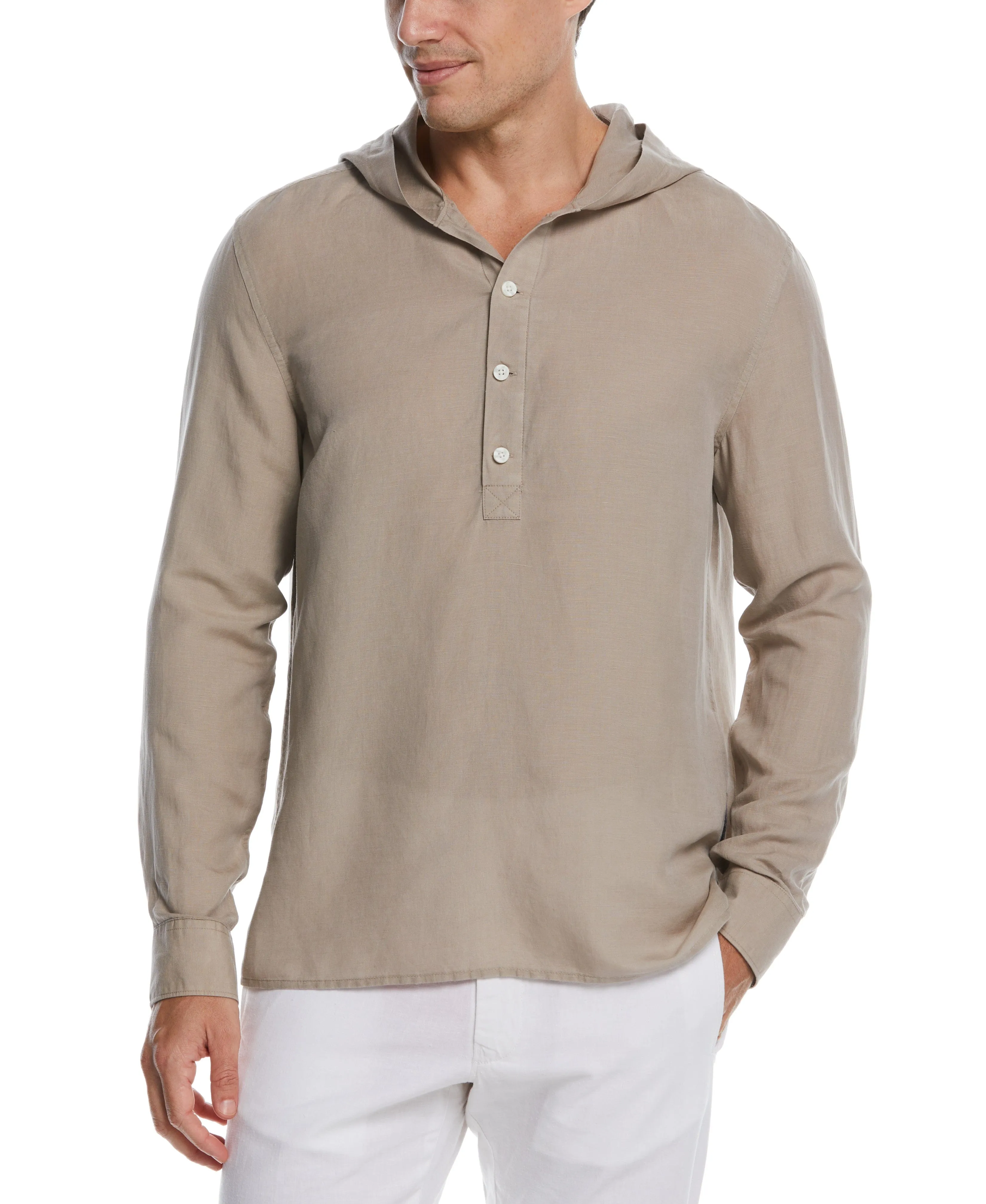 Linen Blend Hooded Shirt sold by Perry Ellis