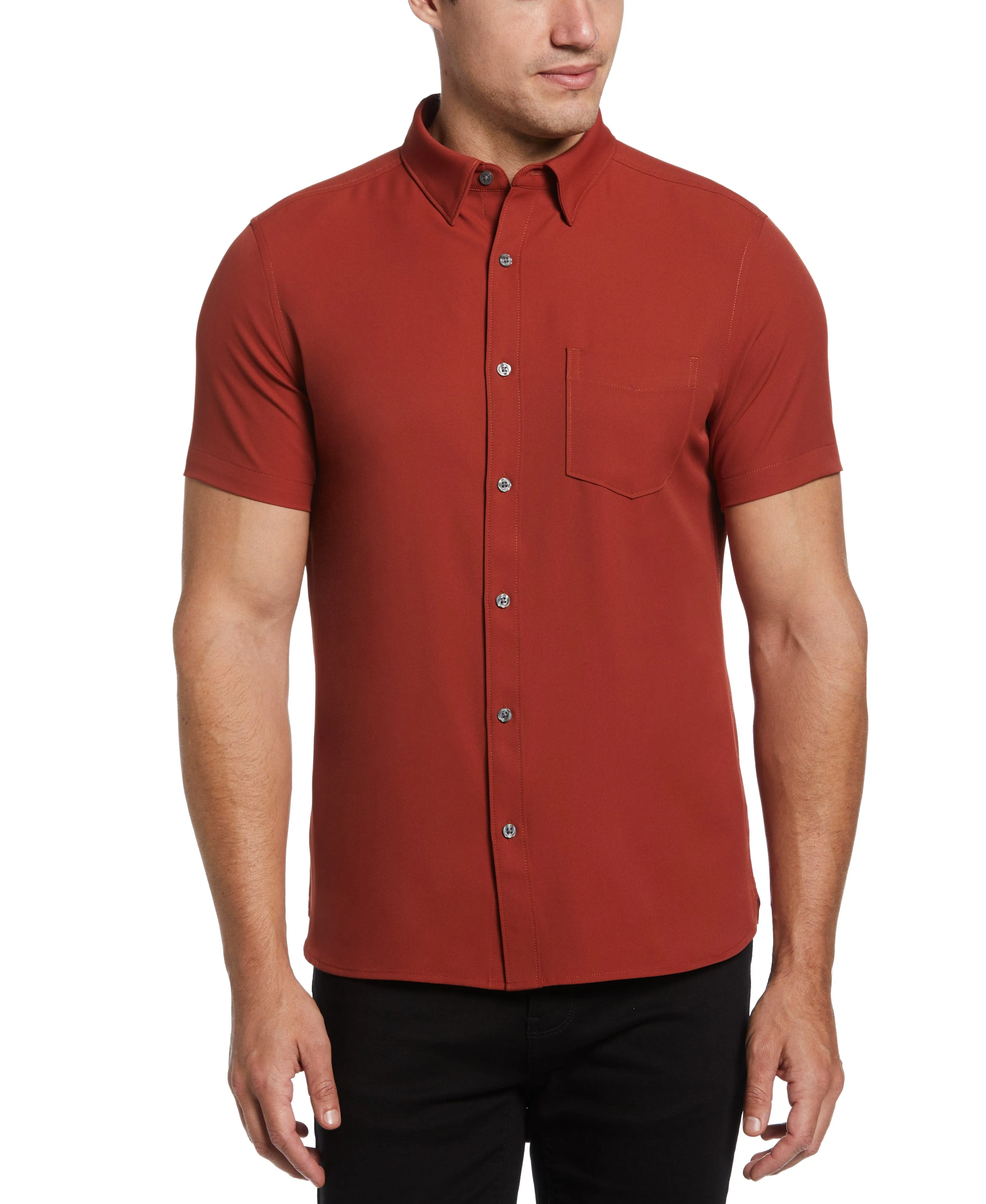 Total Stretch Slim Fit Solid Shirt sold by Perry Ellis