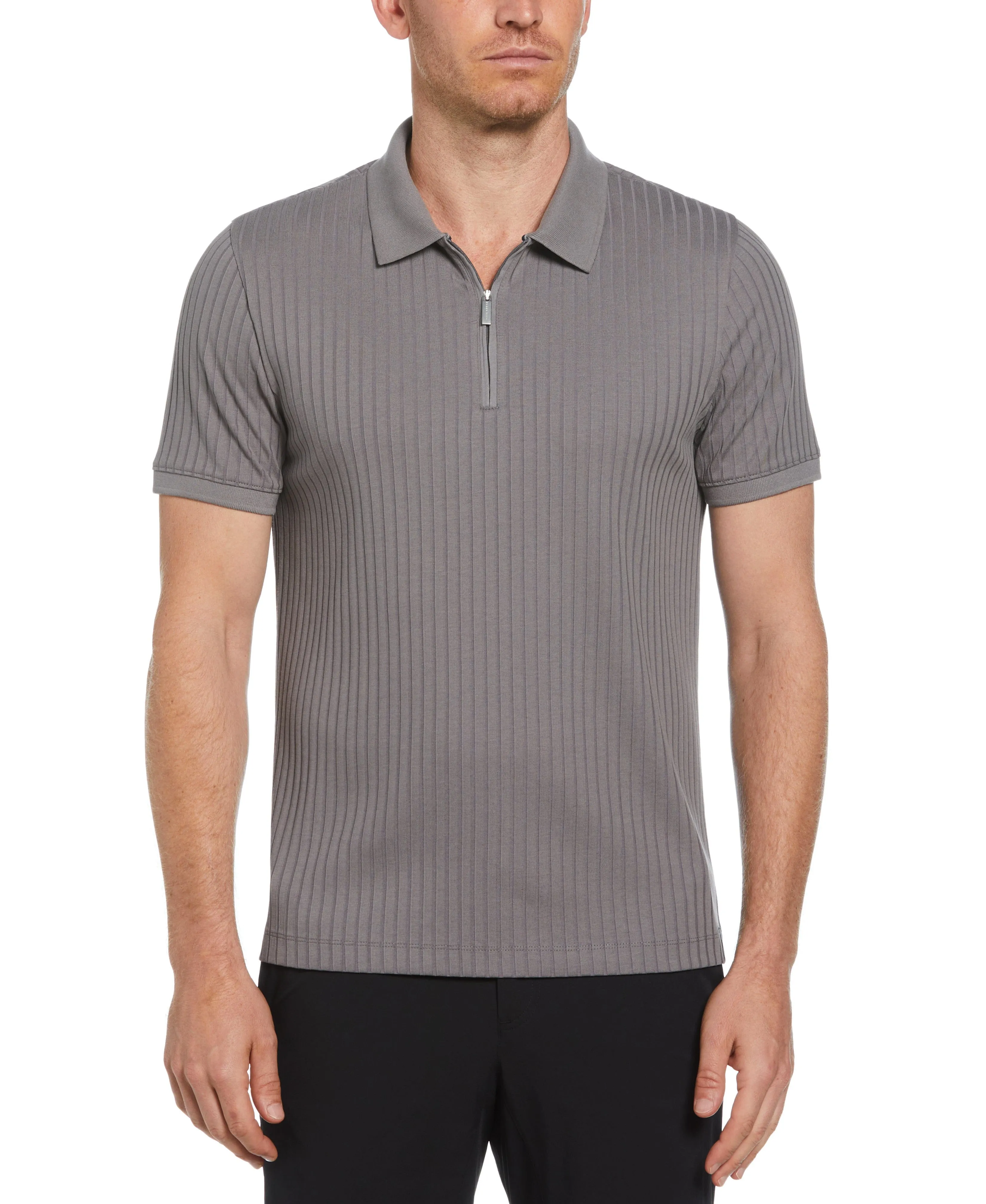 Quarter Zip Ribbed Polo sold by Perry Ellis