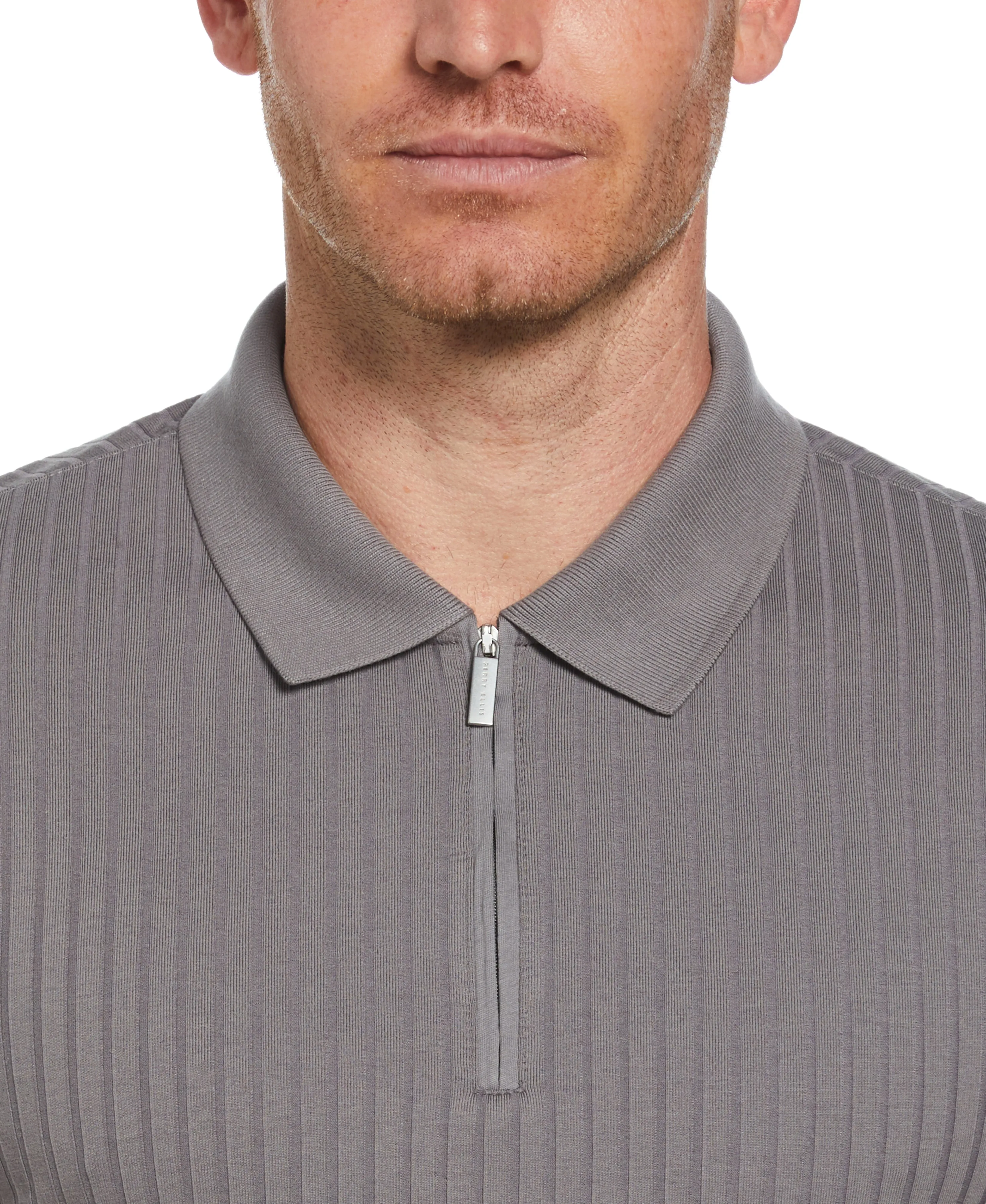 Quarter Zip Ribbed Polo sold by Perry Ellis product image thumbnail 3