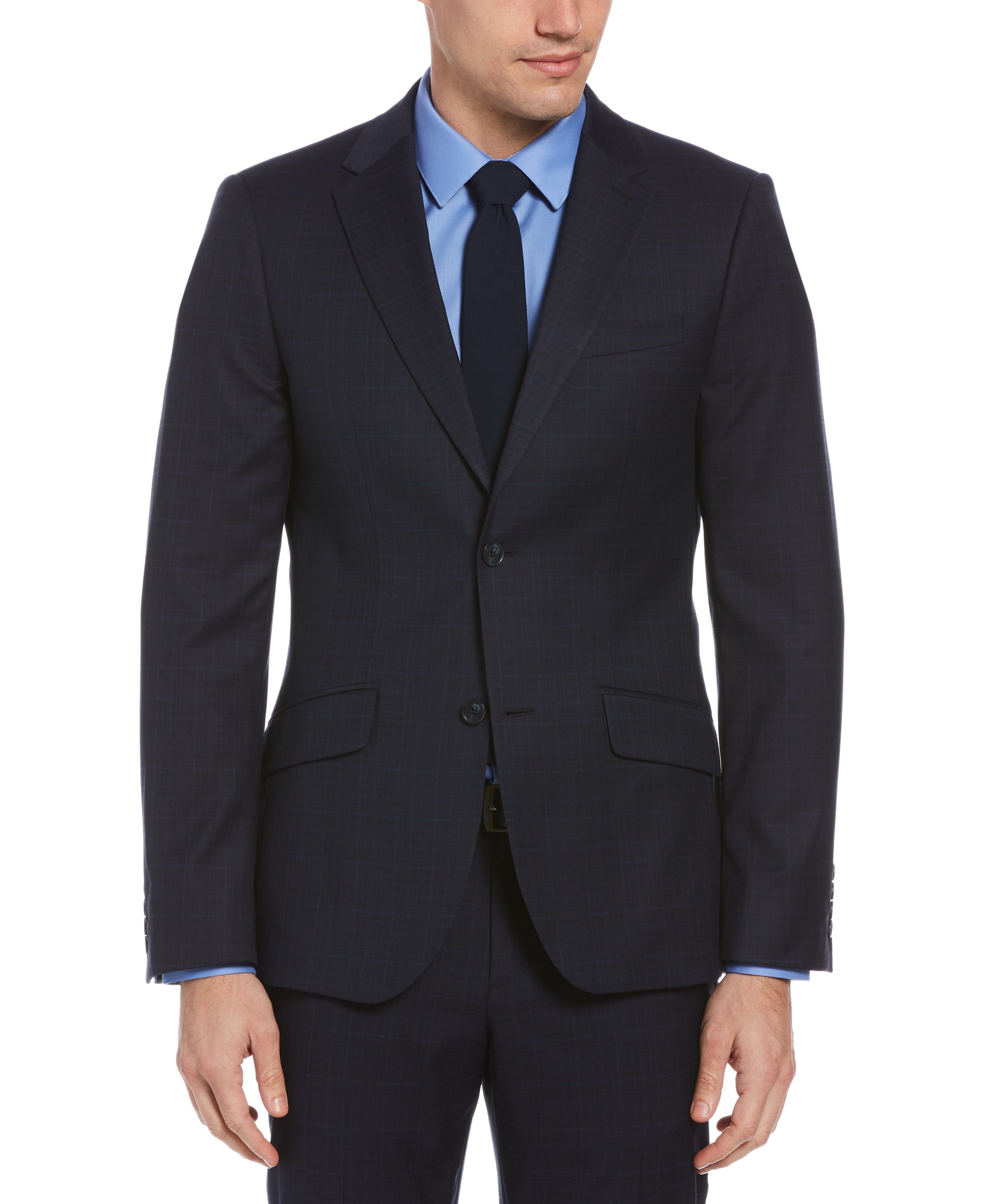 Slim Fit Stretch Plaid Washable Suit Jacket sold by Perry Ellis