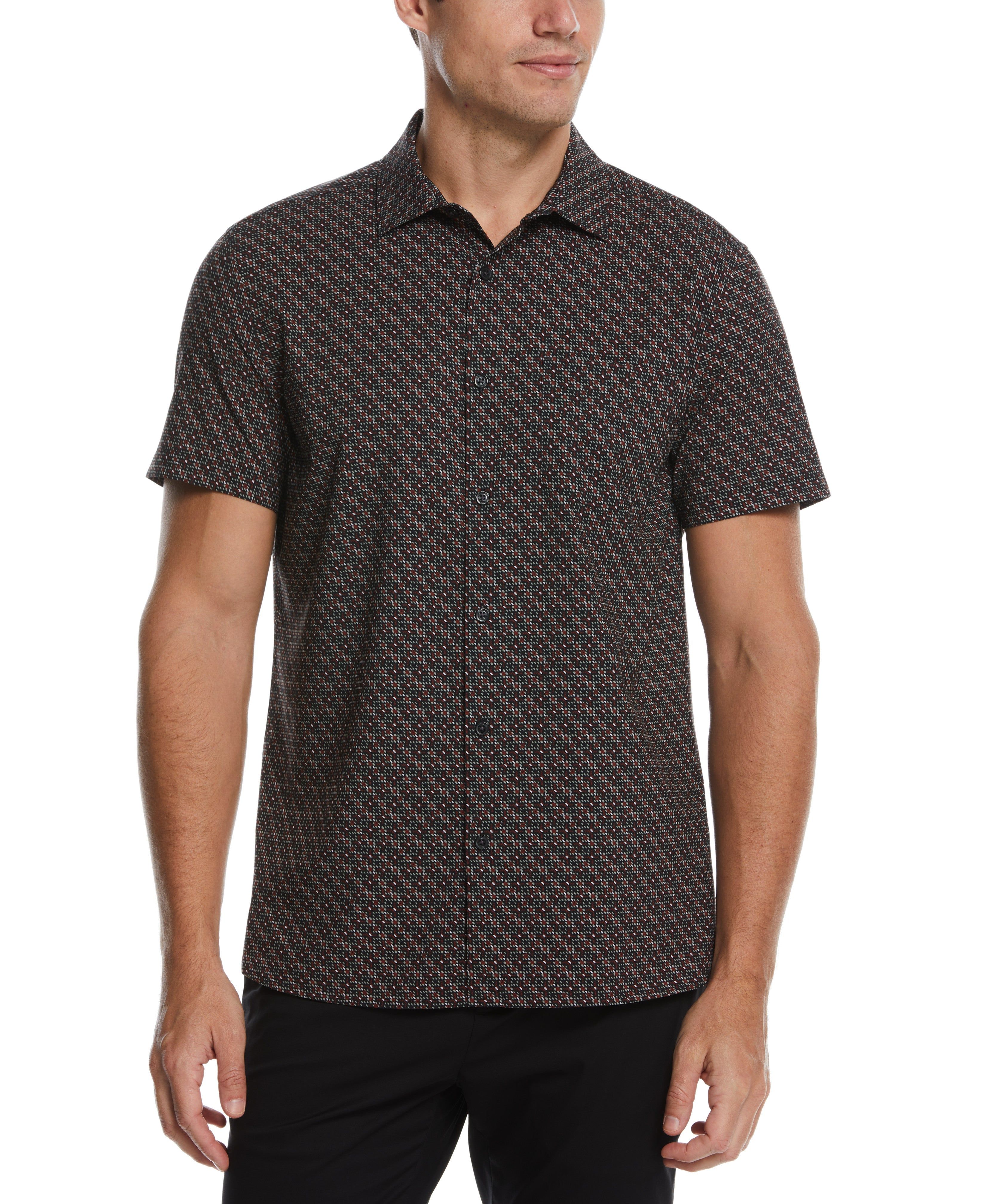 Total Stretch Micro Motif Print Shirt sold by Perry Ellis