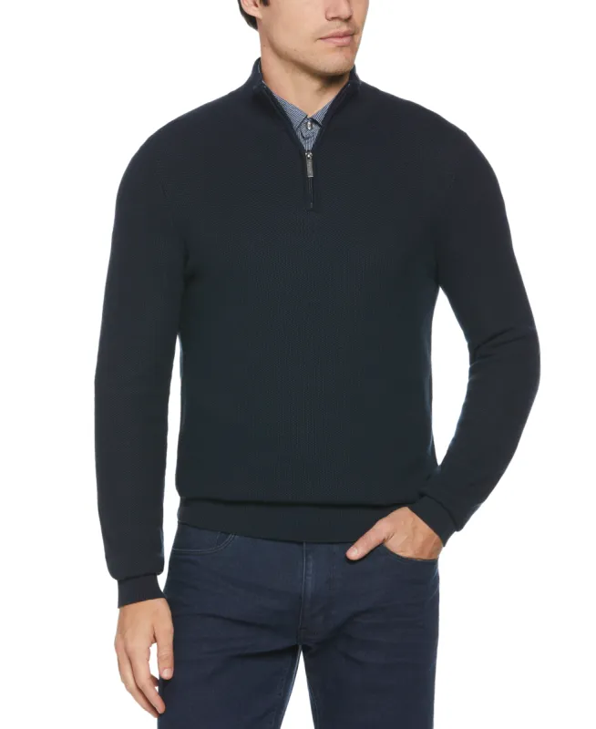 Ribbed Quarter Zip Sweater sold by Perry Ellis