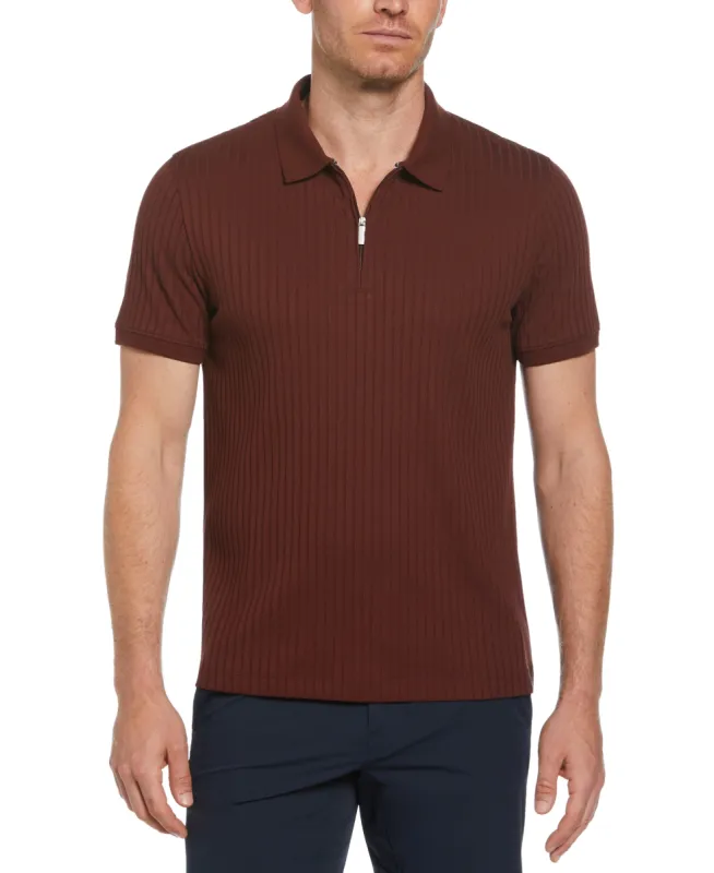 Quarter Zip Ribbed Polo sold by Perry Ellis