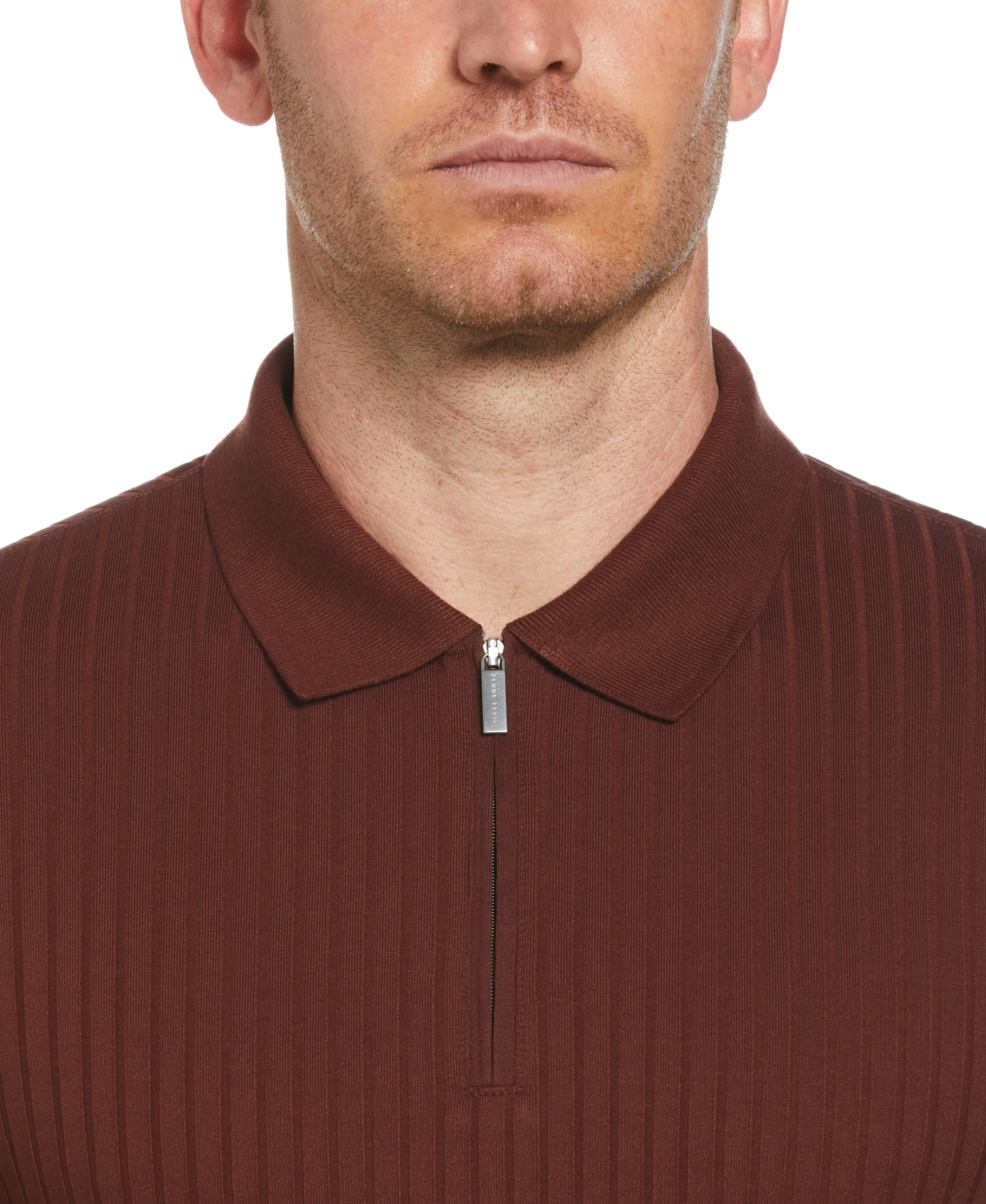 Quarter Zip Ribbed Polo sold by Perry Ellis product image thumbnail 3