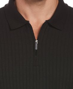 Quarter Zip Ribbed Polo sold by Perry Ellis
