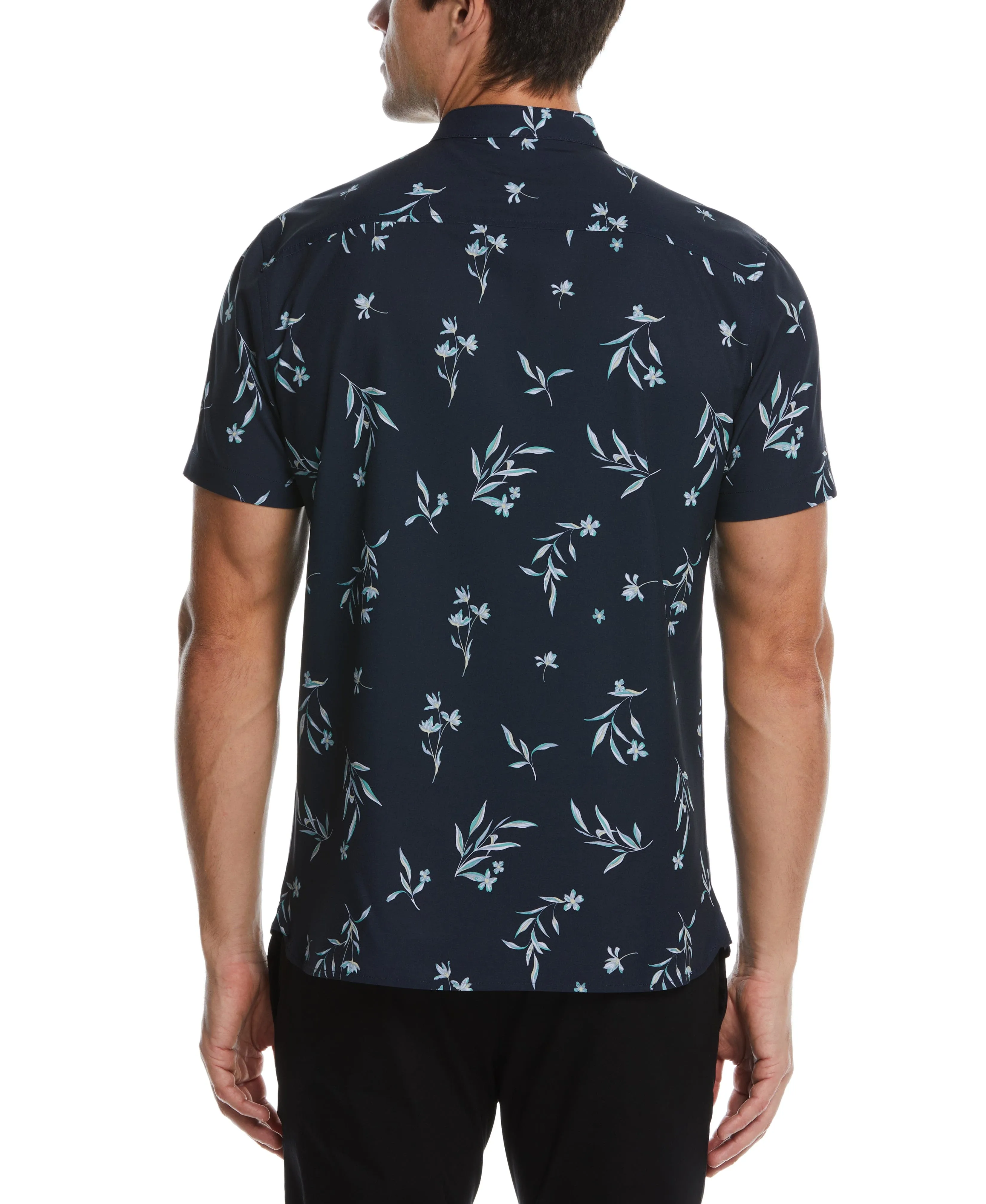 Total Stretch Floral Print Banded Collar Shirt sold by Perry Ellis product image thumbnail 2