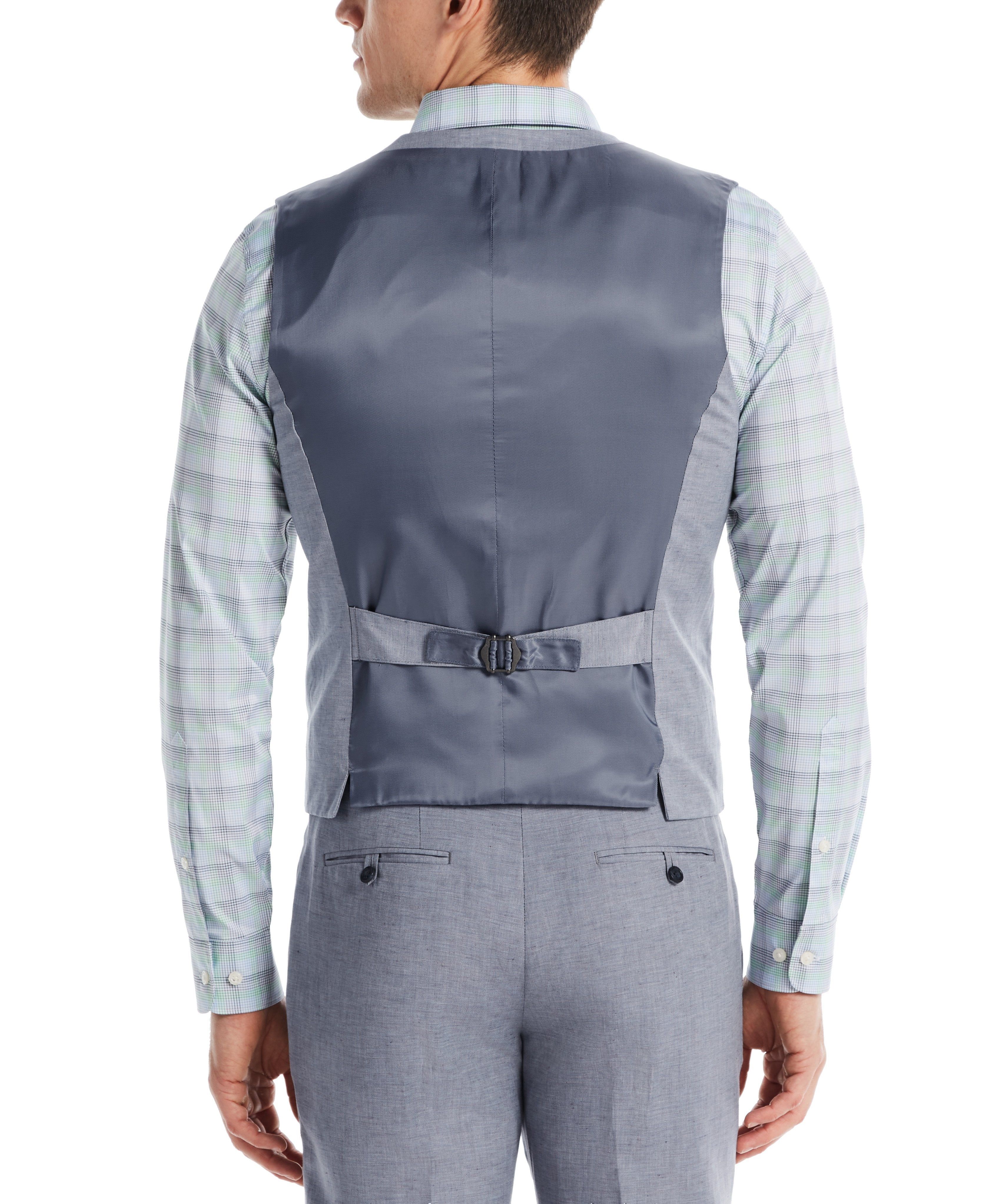 Slim Fit Linen Blend Textured Suit Vest sold by Perry Ellis product image thumbnail 2