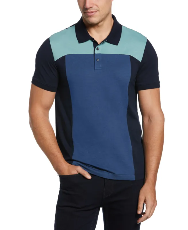 Pima Cotton Blend Color Block Polo sold by Perry Ellis