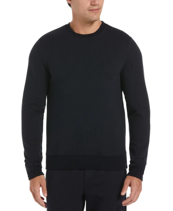 Tech Knit Pinstripe Crew Neck Sweater sold by Perry Ellis