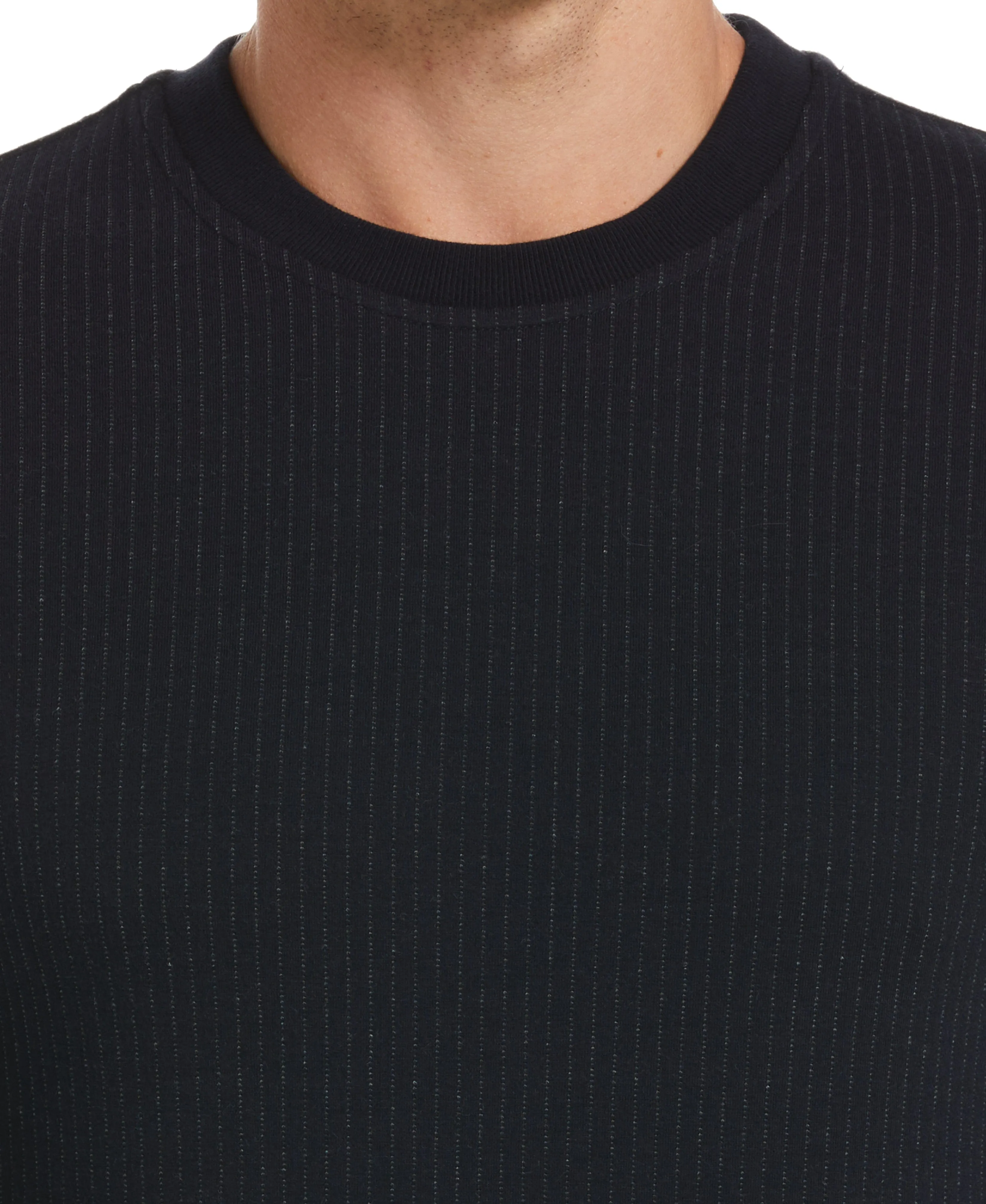 Tech Knit Pinstripe Crew Neck Sweater sold by Perry Ellis product image thumbnail 3