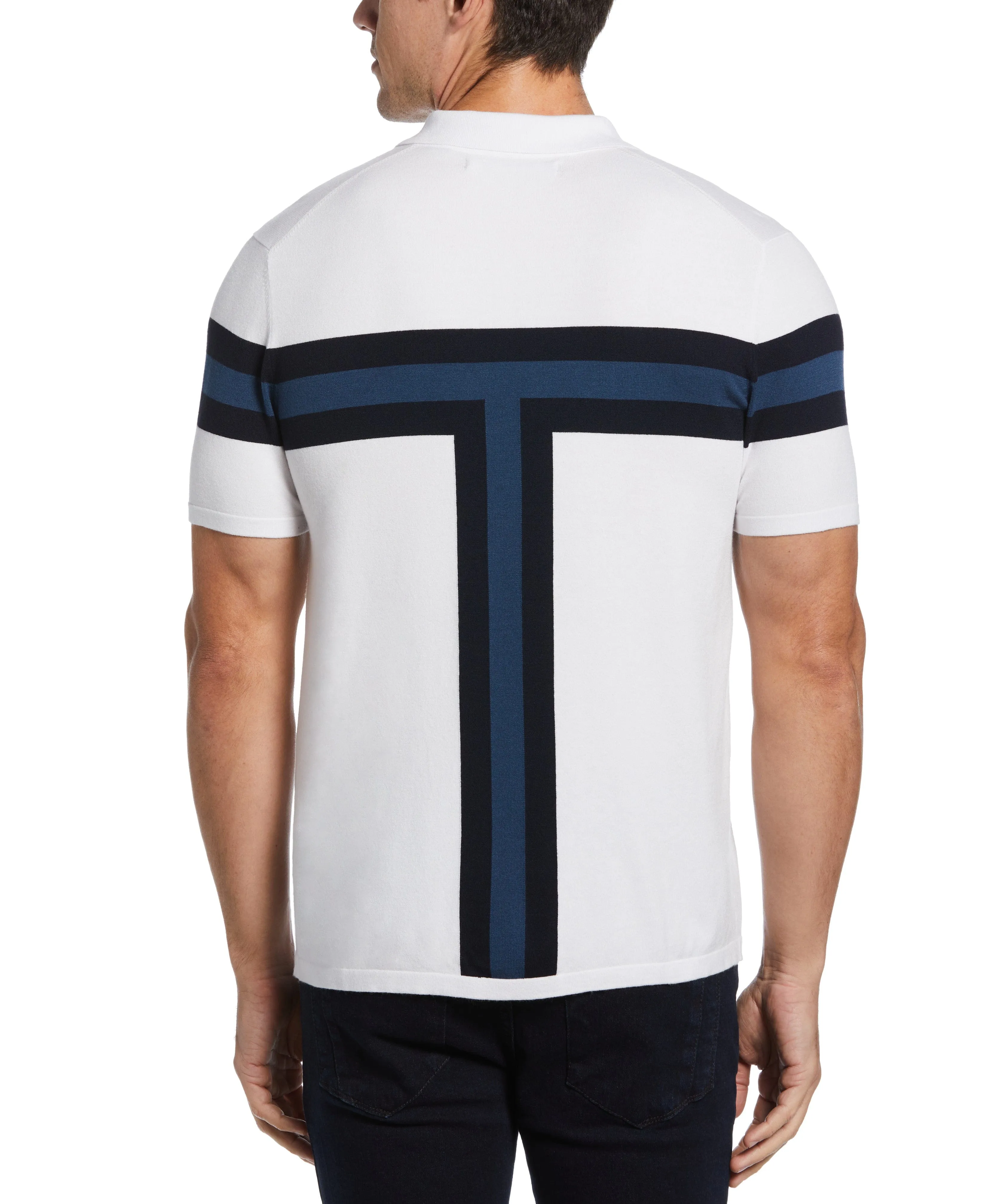Tech Knit Color Block Zip Polo sold by Perry Ellis product image thumbnail 2