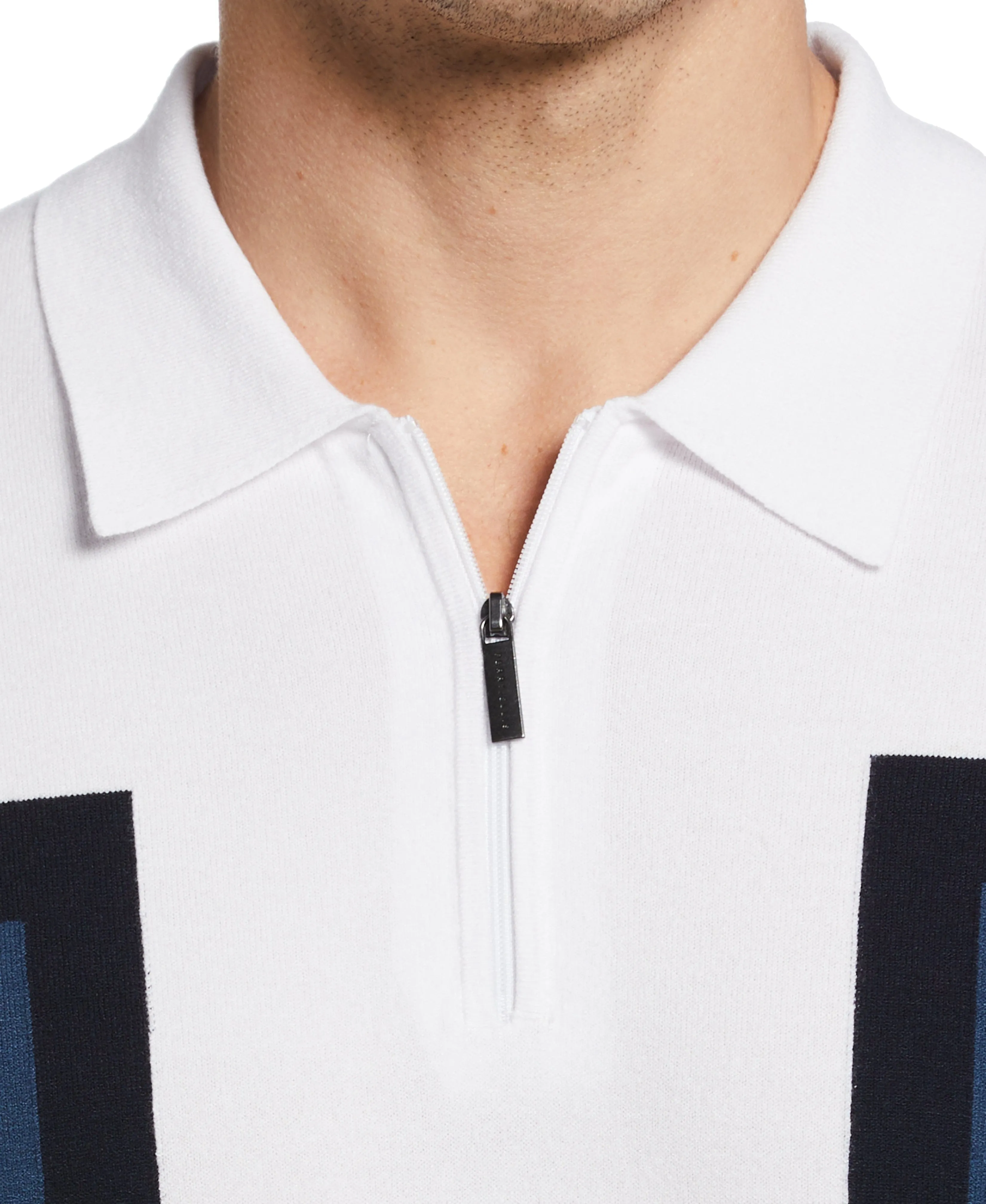 Tech Knit Color Block Zip Polo sold by Perry Ellis product image thumbnail 3