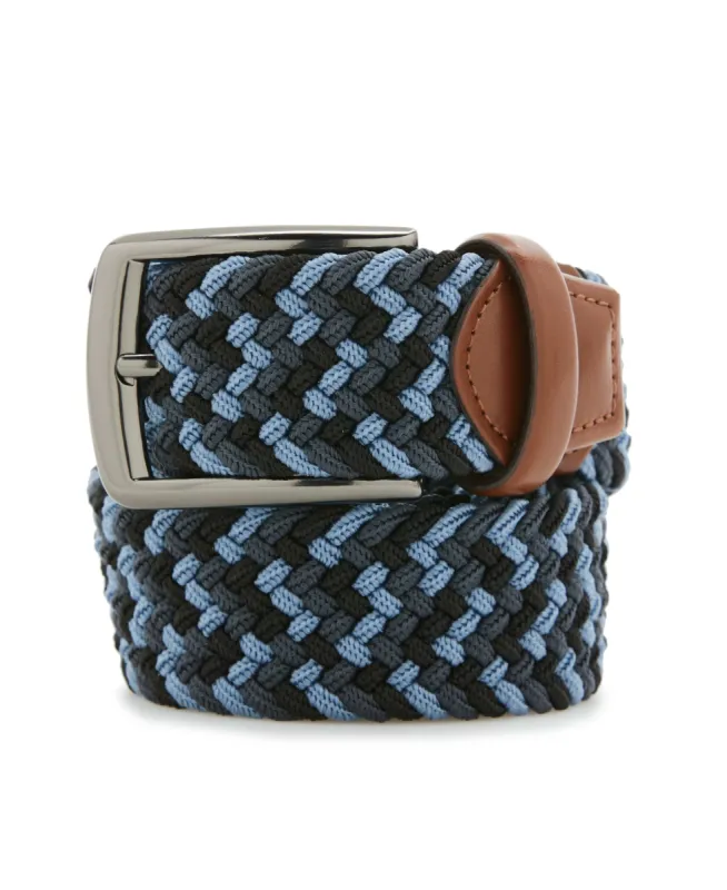 Happy Blue and White Stretch Belt sold by Perry Ellis