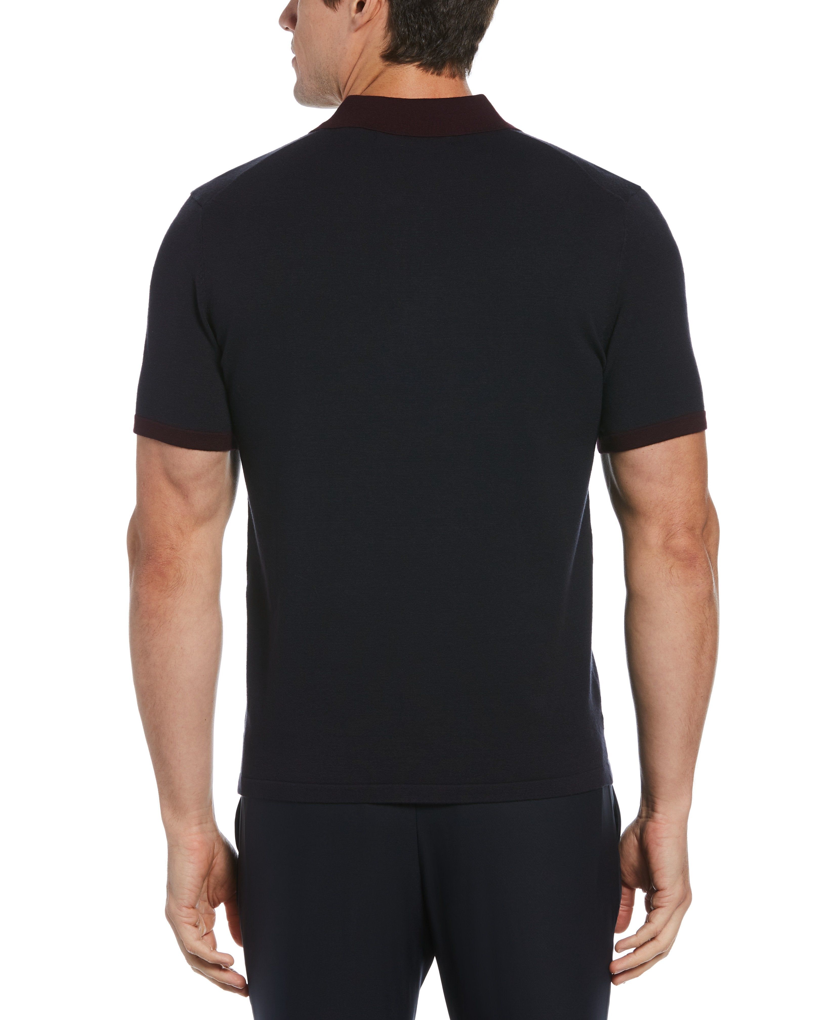 Tech Knit Color Block Zip Sweater Polo sold by Perry Ellis product image thumbnail 2