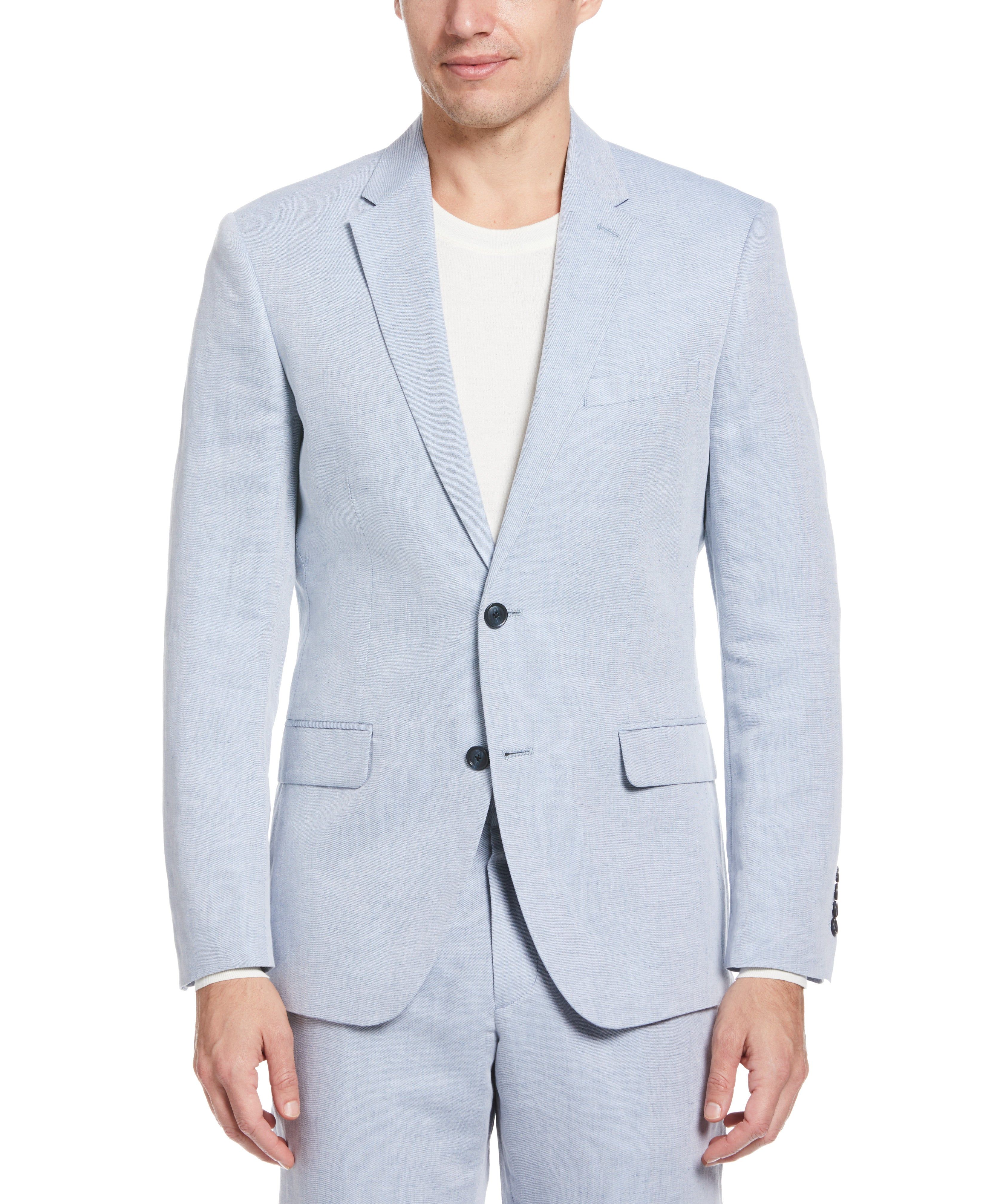 Slim Fit Blue Linen Blend Twill Suit sold by Perry Ellis product image thumbnail 3
