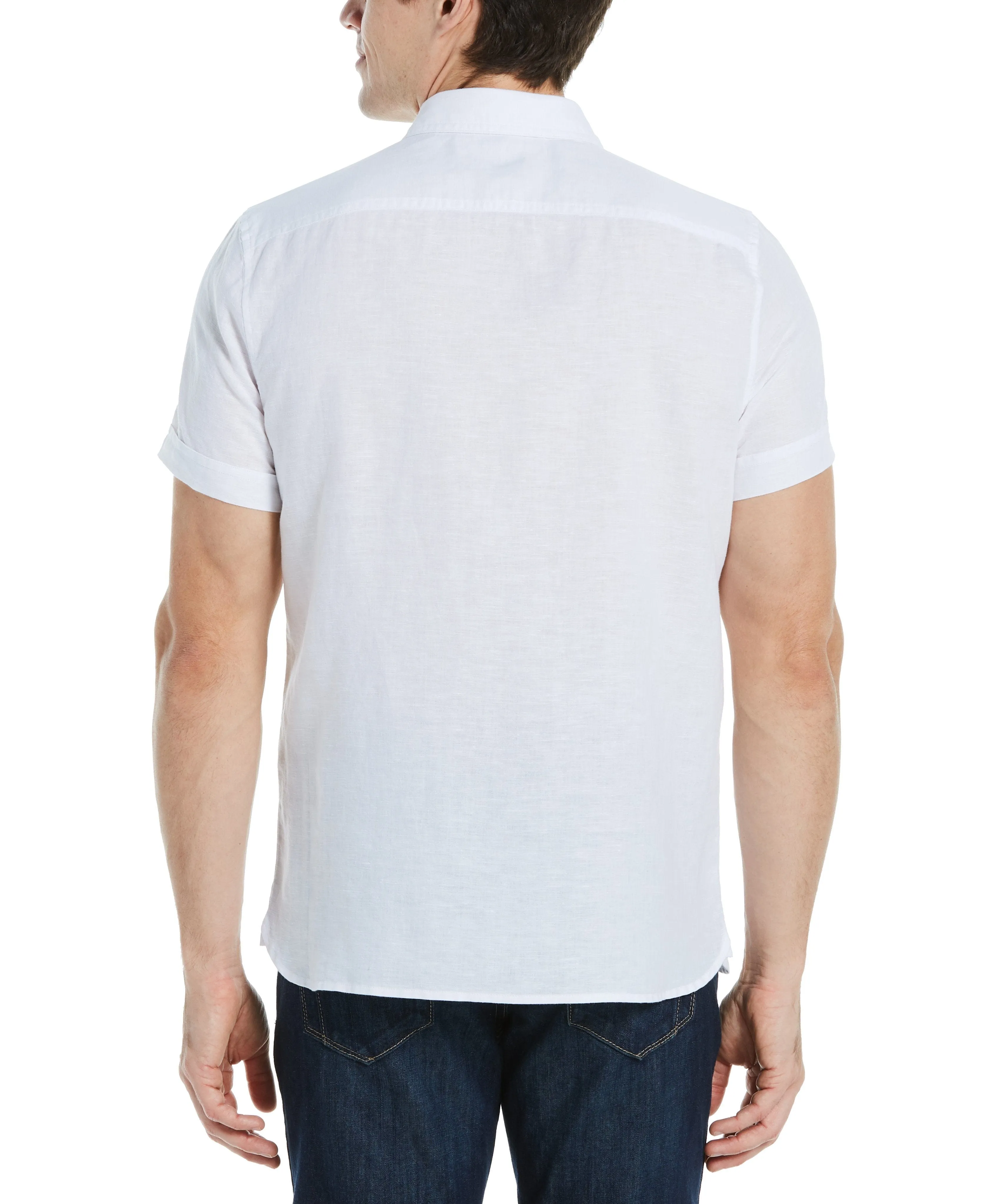 Slim Fit Linen Blend Solid Shirt sold by Perry Ellis product image thumbnail 2