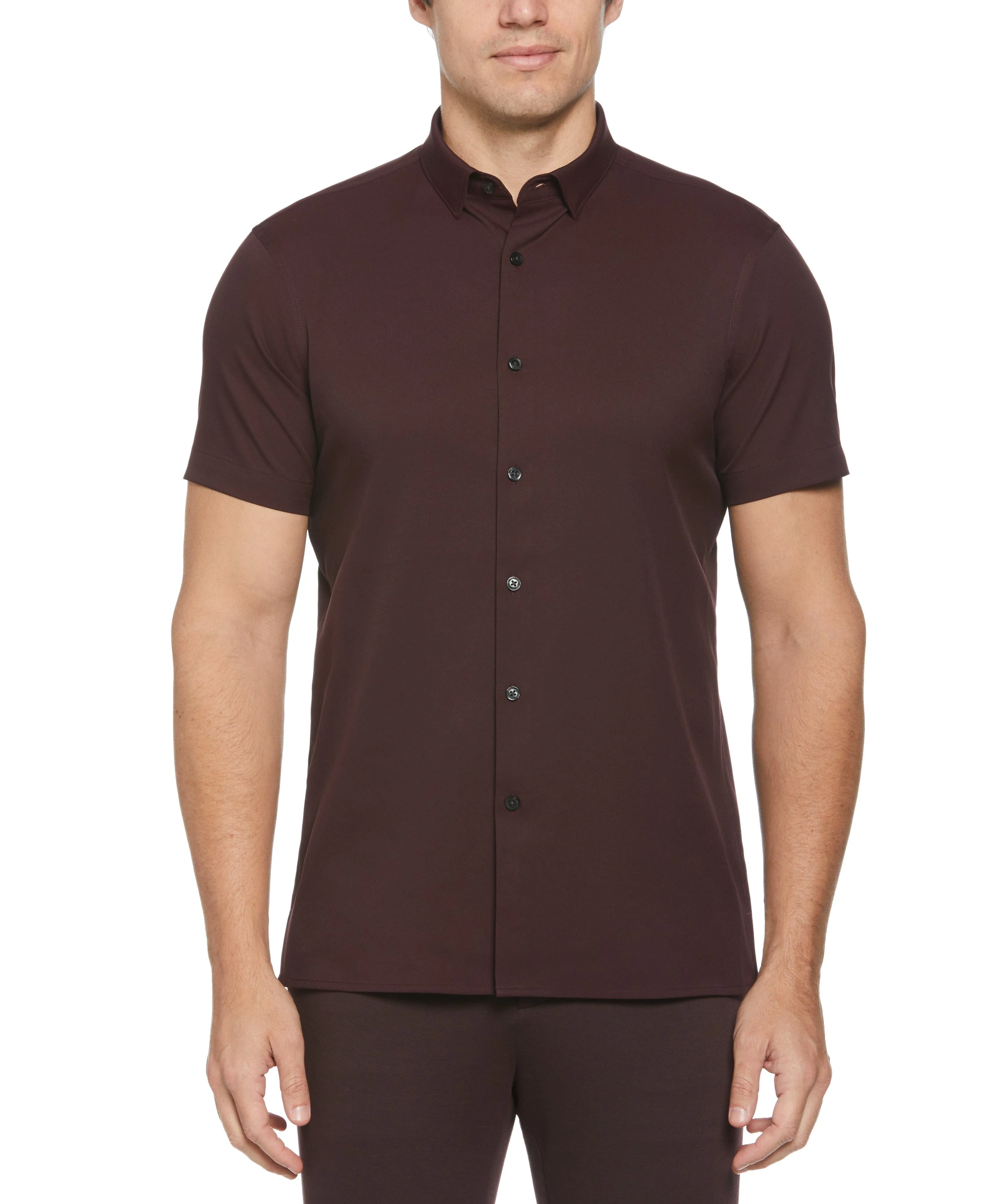 Slim Fit Total Stretch Solid Shirt sold by Perry Ellis