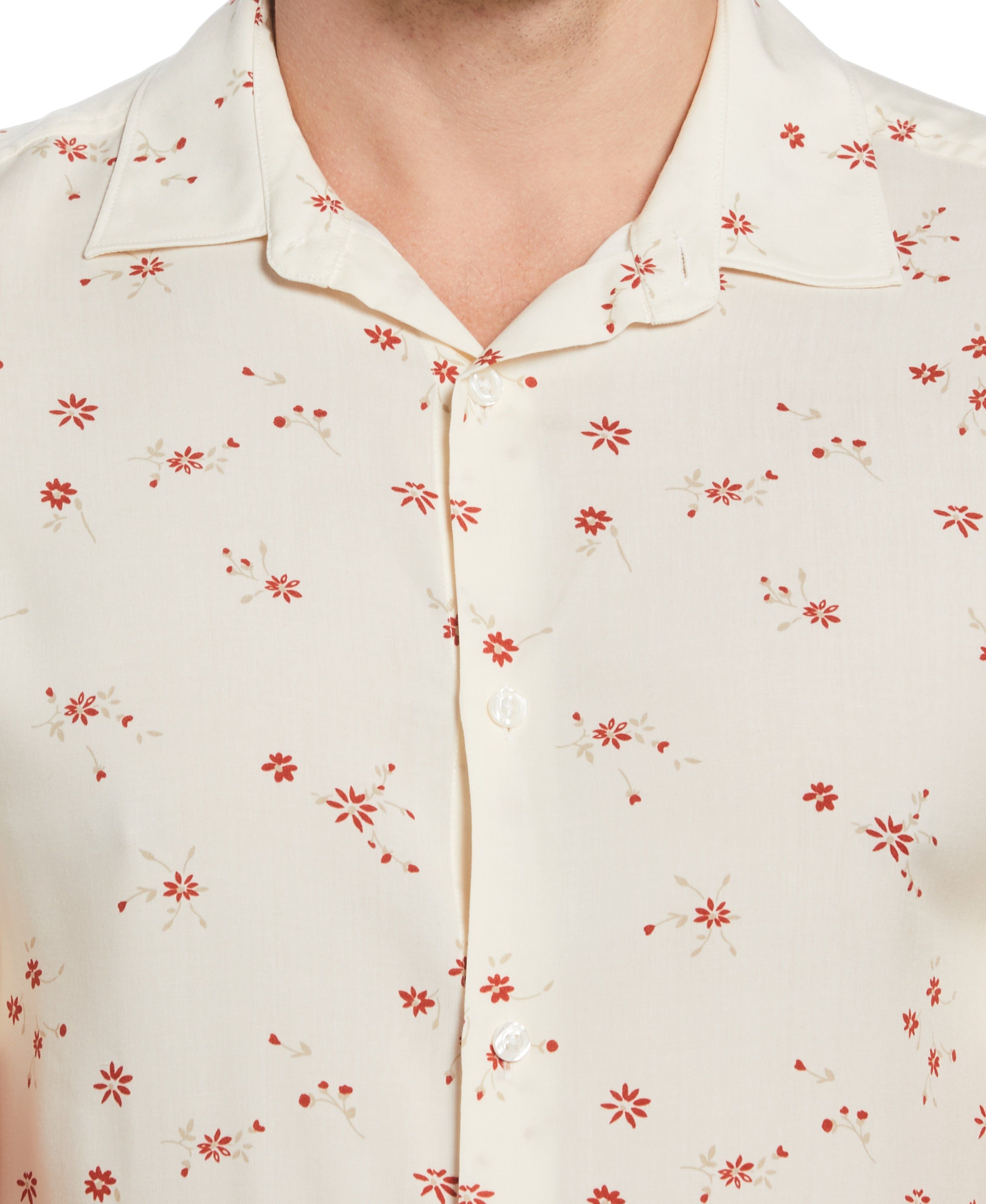 Slim Fit Ditsy Floral Print Soft Shirt sold by Perry Ellis product image thumbnail 3