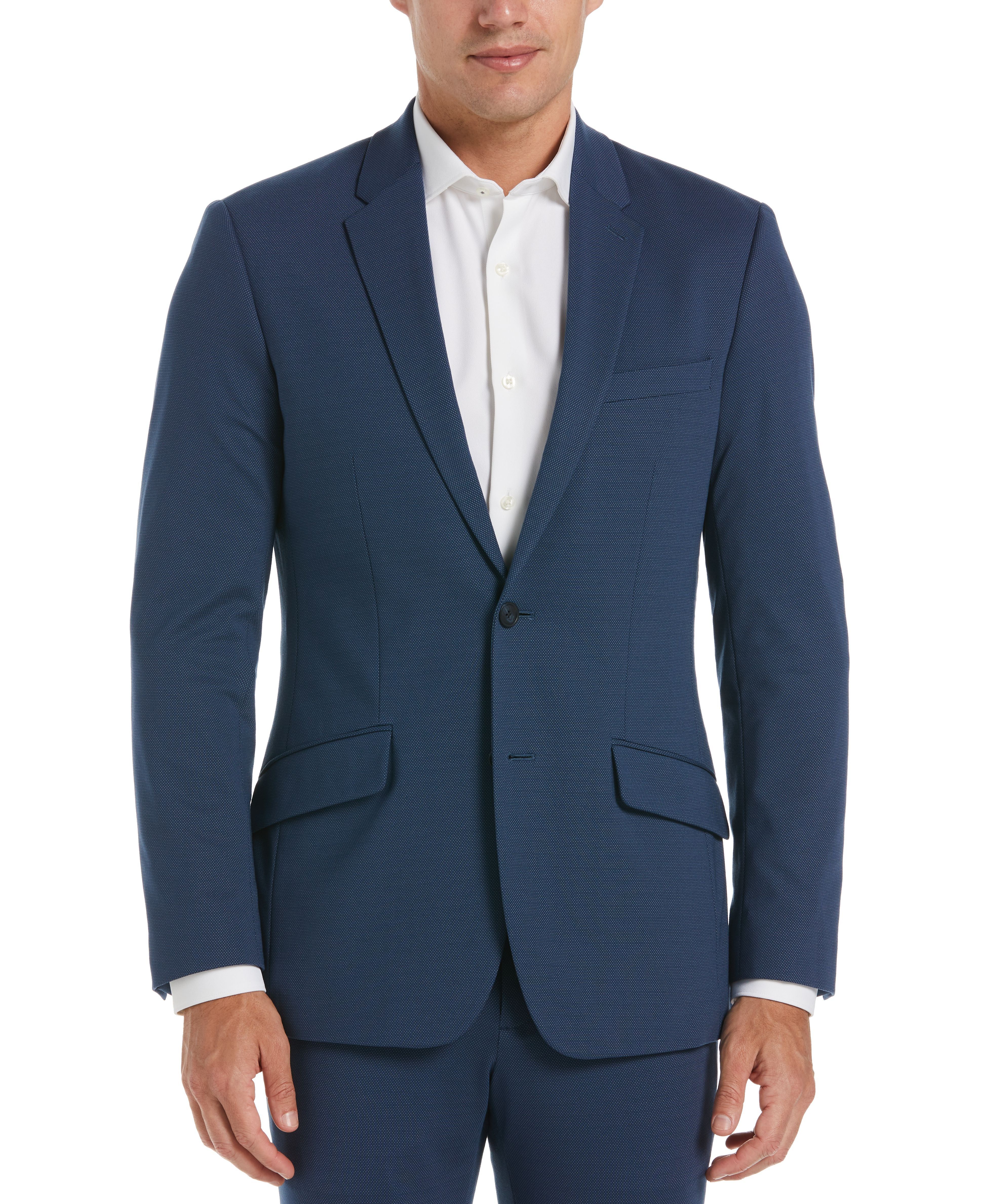 Very Slim Fit Azure Textured Stretch Knit Suit sold by Perry Ellis product image thumbnail 3