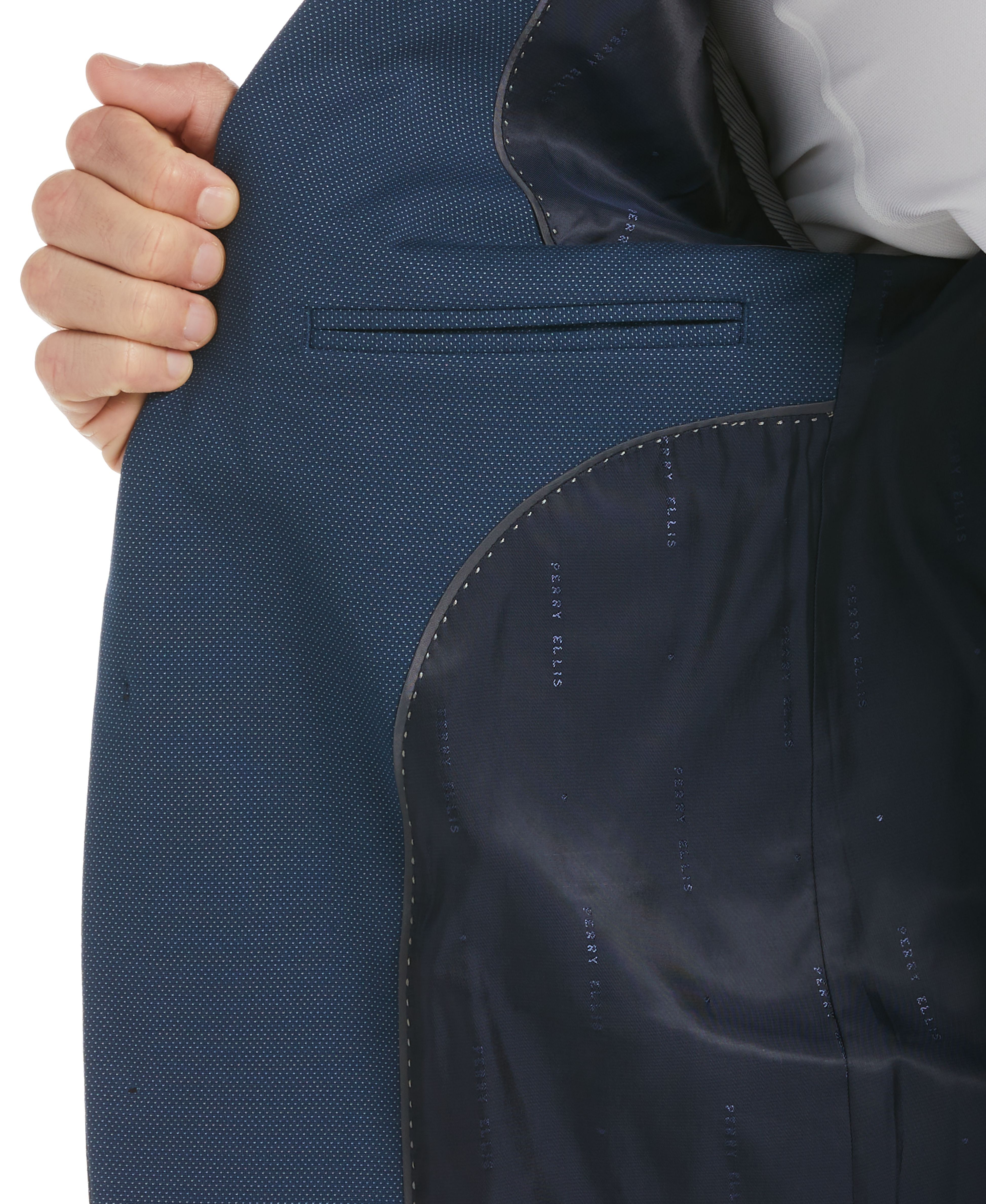 Very Slim Fit Azure Textured Stretch Knit Suit sold by Perry Ellis product image thumbnail 5