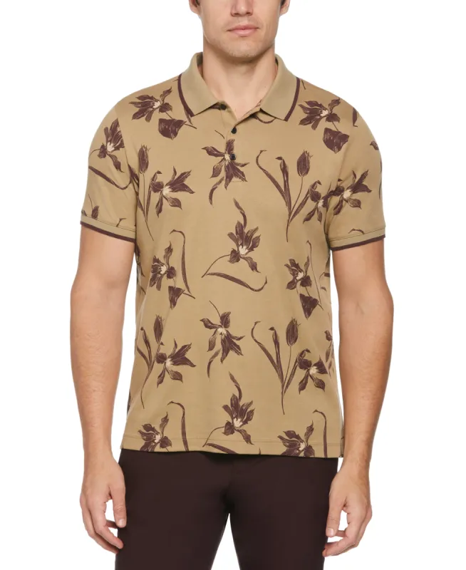 Interlock Flower Print Polo sold by Perry Ellis