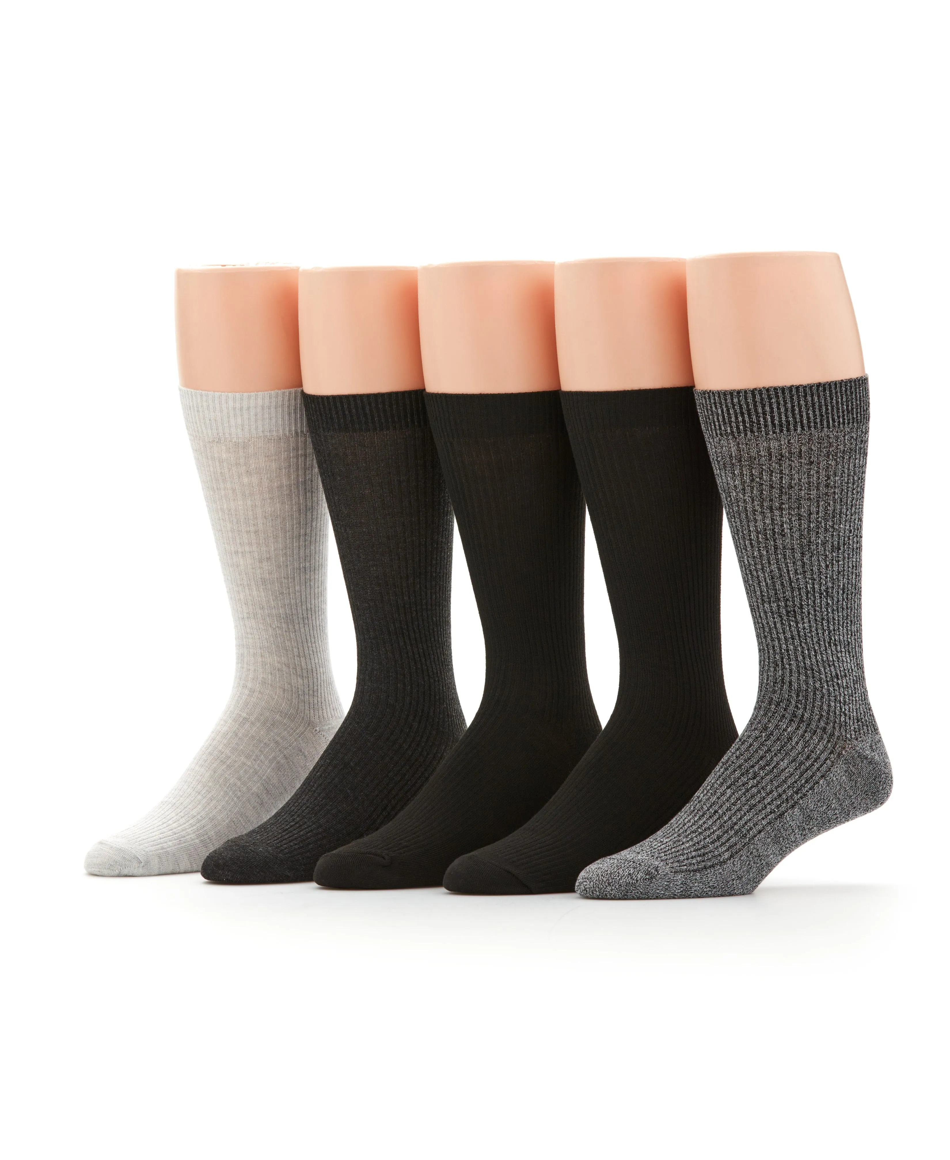 5 Pack Ribbed Crew Socks sold by Perry Ellis product image thumbnail 2