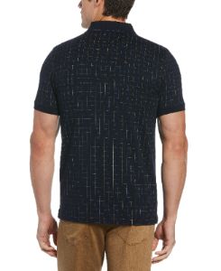 Slim Fit Space Dyed Square Print Polo sold by Perry Ellis