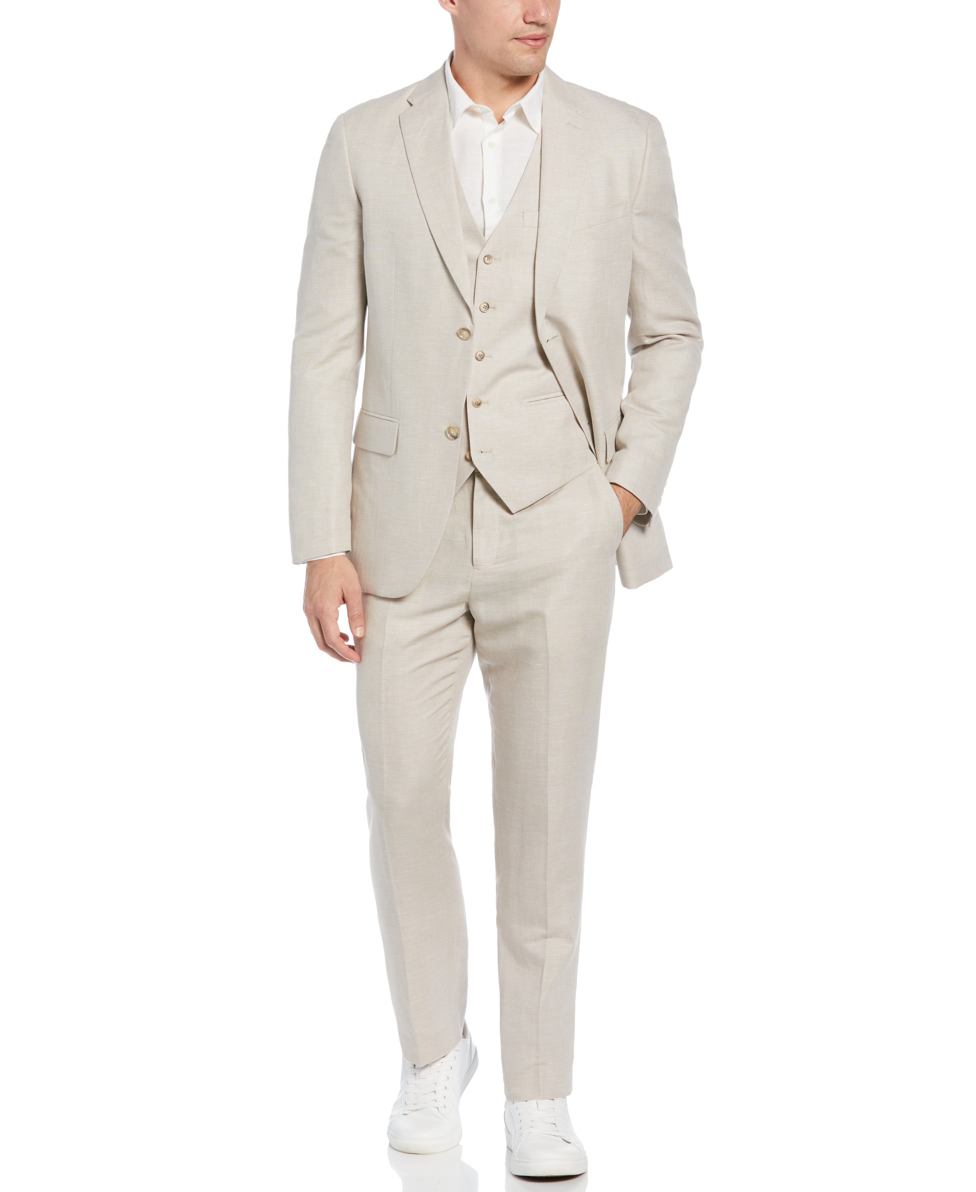 Linen Blend Herringbone Suit Jacket sold by Perry Ellis product image thumbnail 5