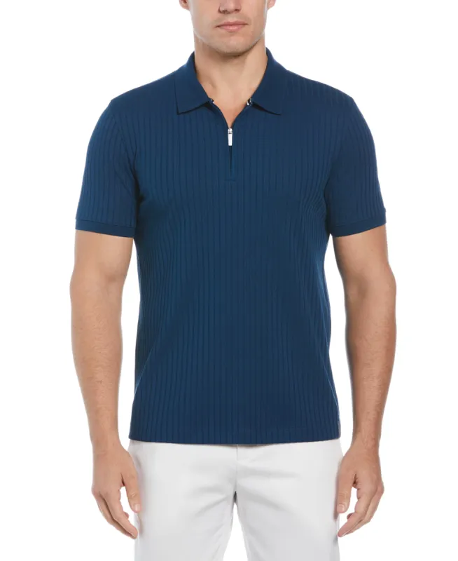 Quarter Zip Ribbed Polo sold by Perry Ellis