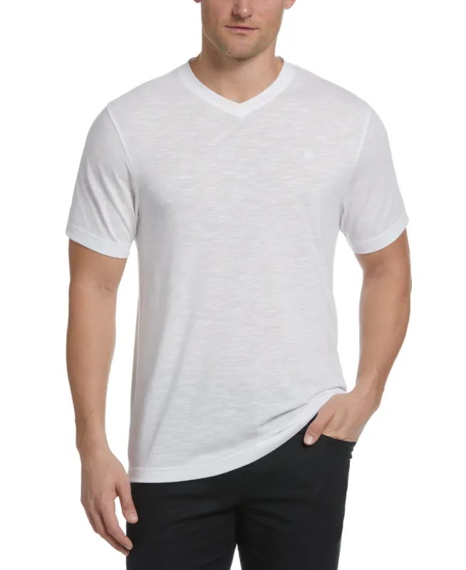 Cubavera™ Solid Slub V-Neck Tee sold by Perry Ellis