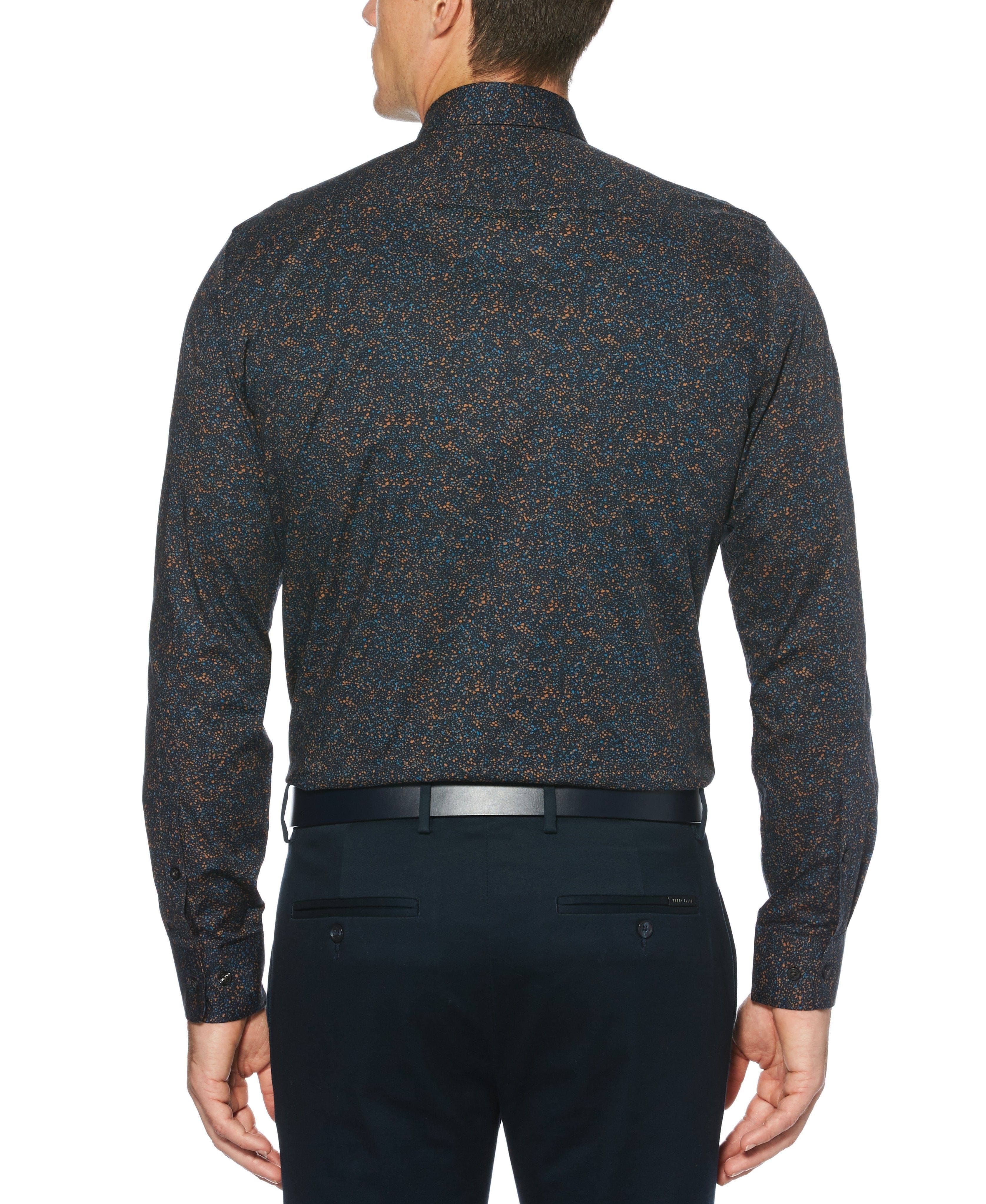 Multi-Color Speckle Print Stretch Shirt sold by Perry Ellis product image thumbnail 2