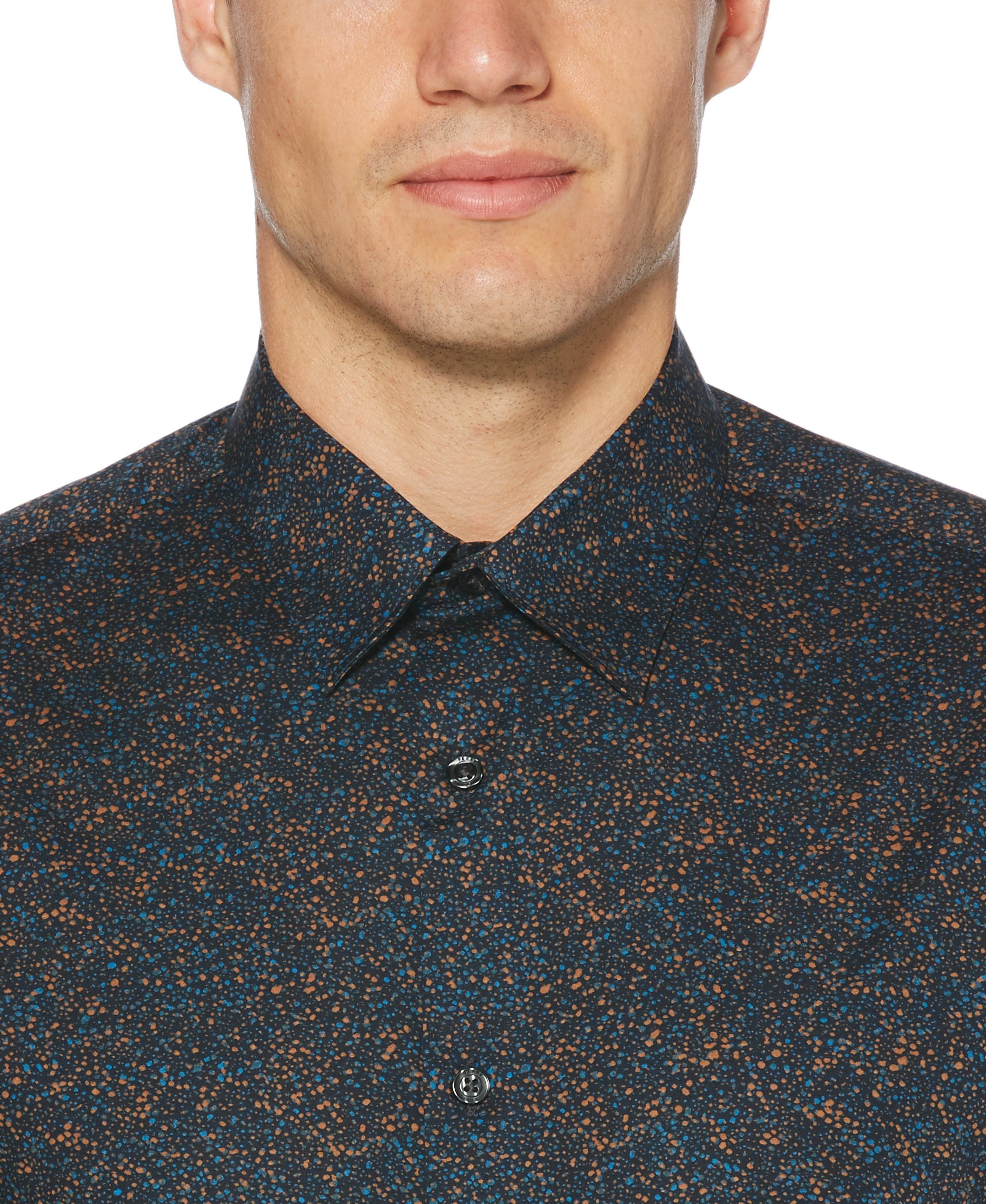 Multi-Color Speckle Print Stretch Shirt sold by Perry Ellis product image thumbnail 4