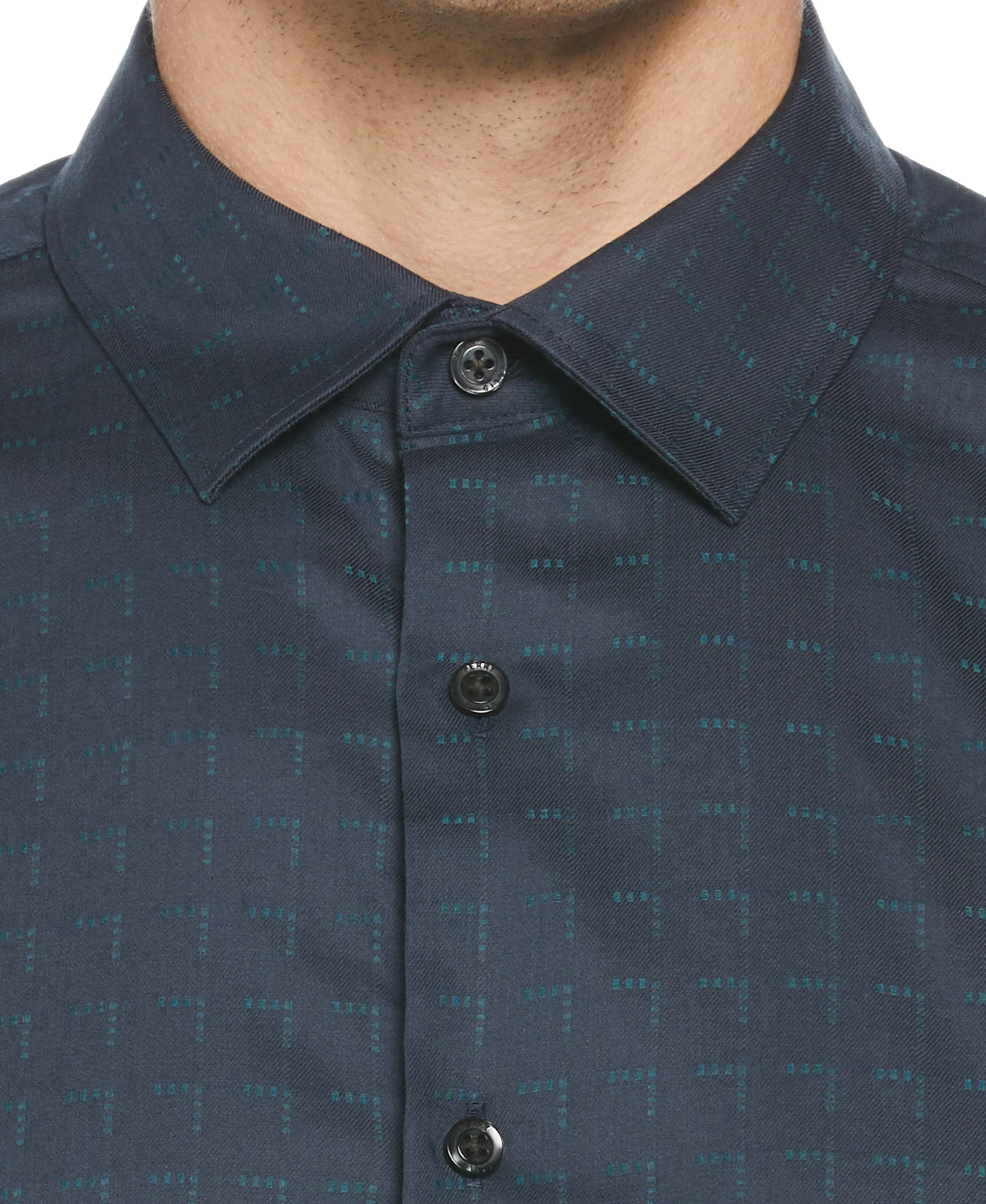 Dobby Perry Print Plaid Shirt sold by Perry Ellis product image thumbnail 3