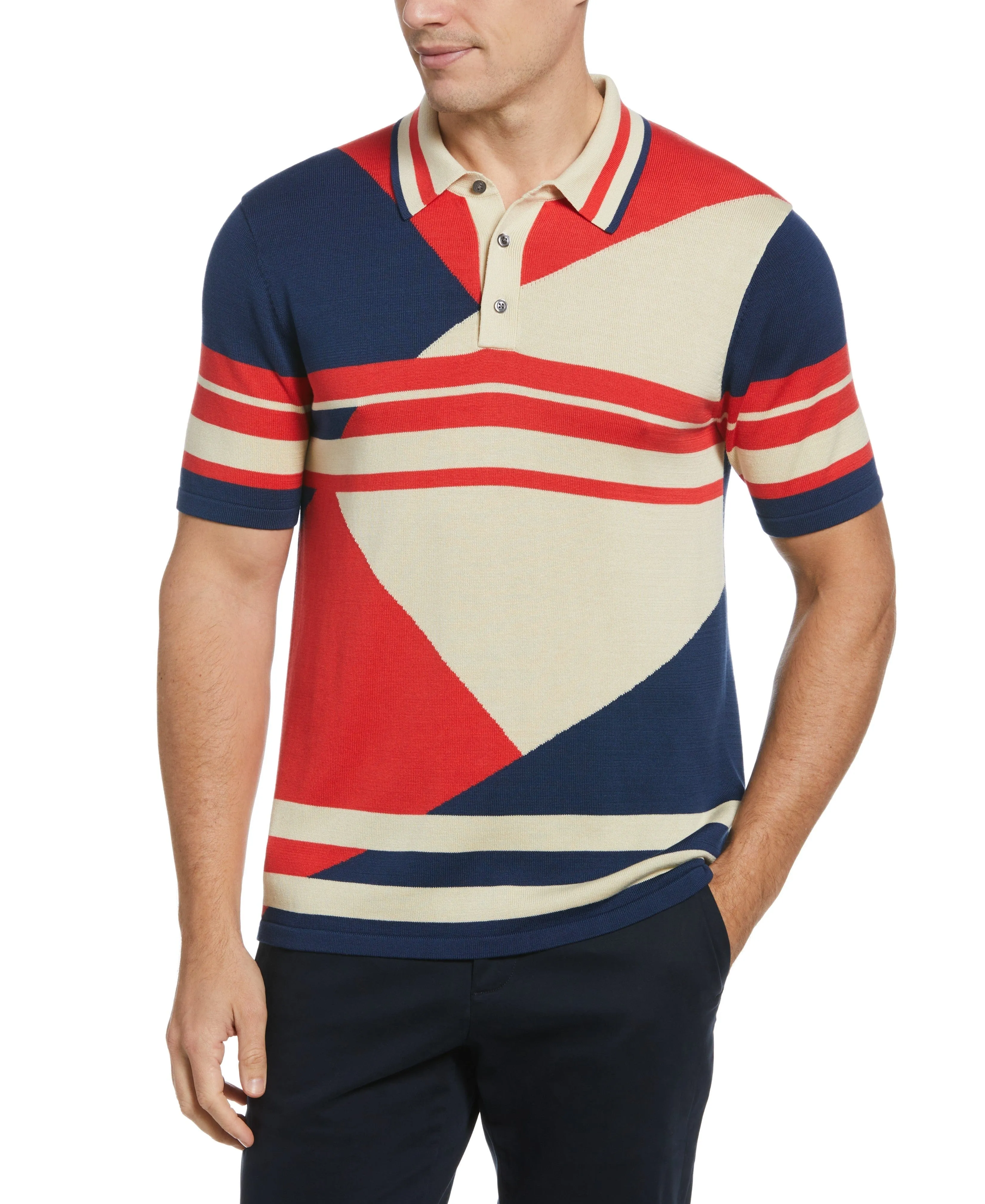 Multi Stripe Sweater Polo sold by Perry Ellis
