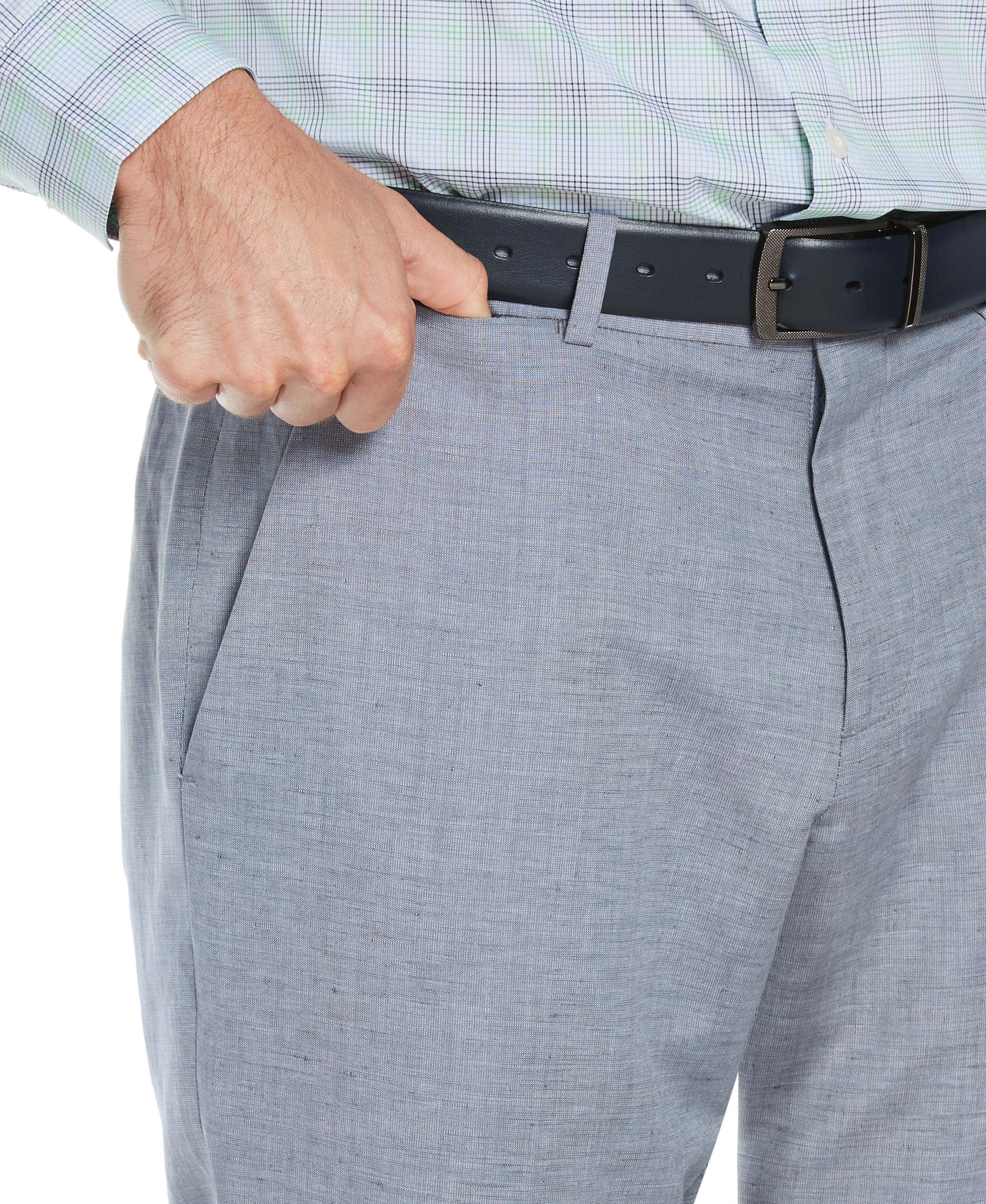 Slim Fit Linen Blend Textured Suit Pant sold by Perry Ellis product image thumbnail 3