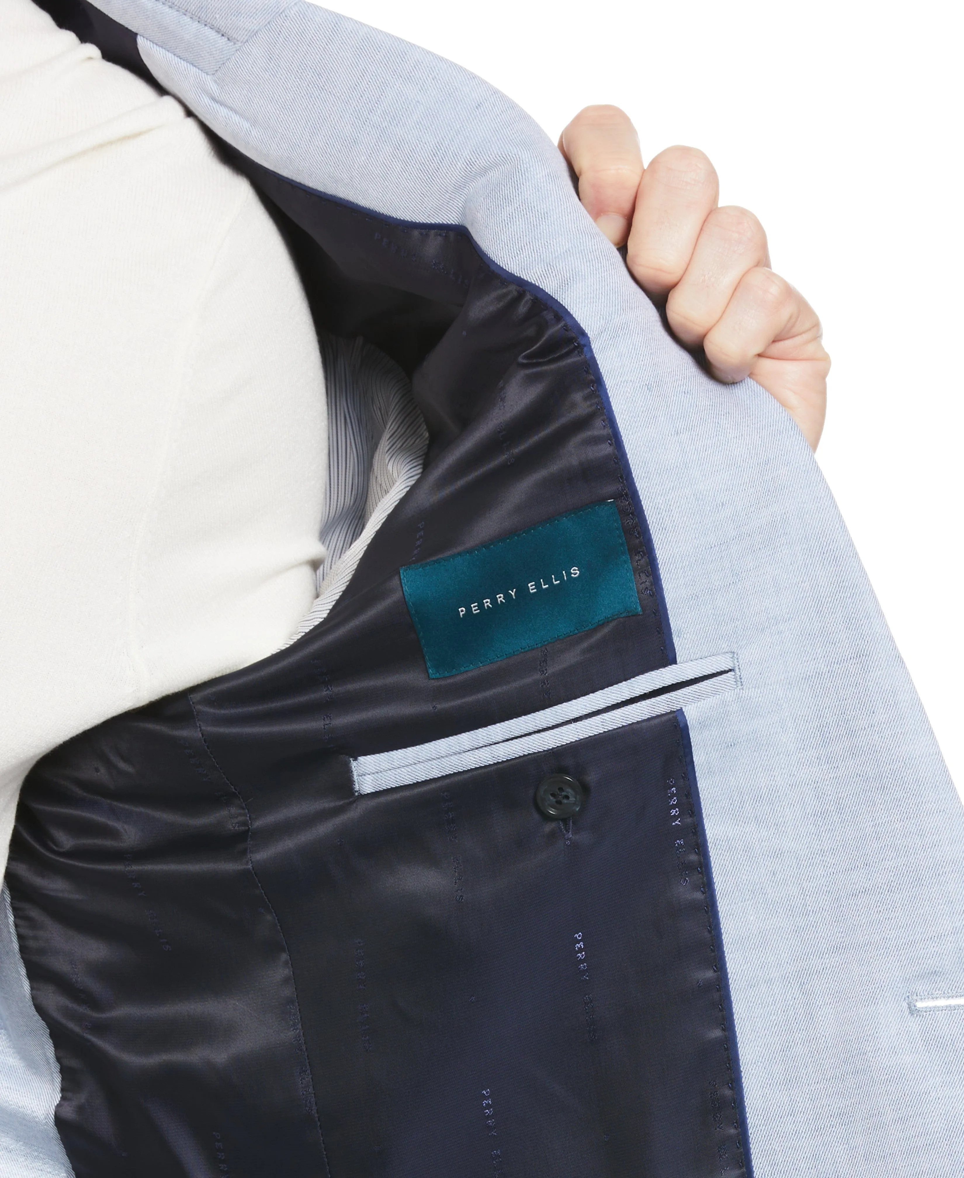 Slim Fit Linen Blend Twill Suit Jacket sold by Perry Ellis product image thumbnail 3