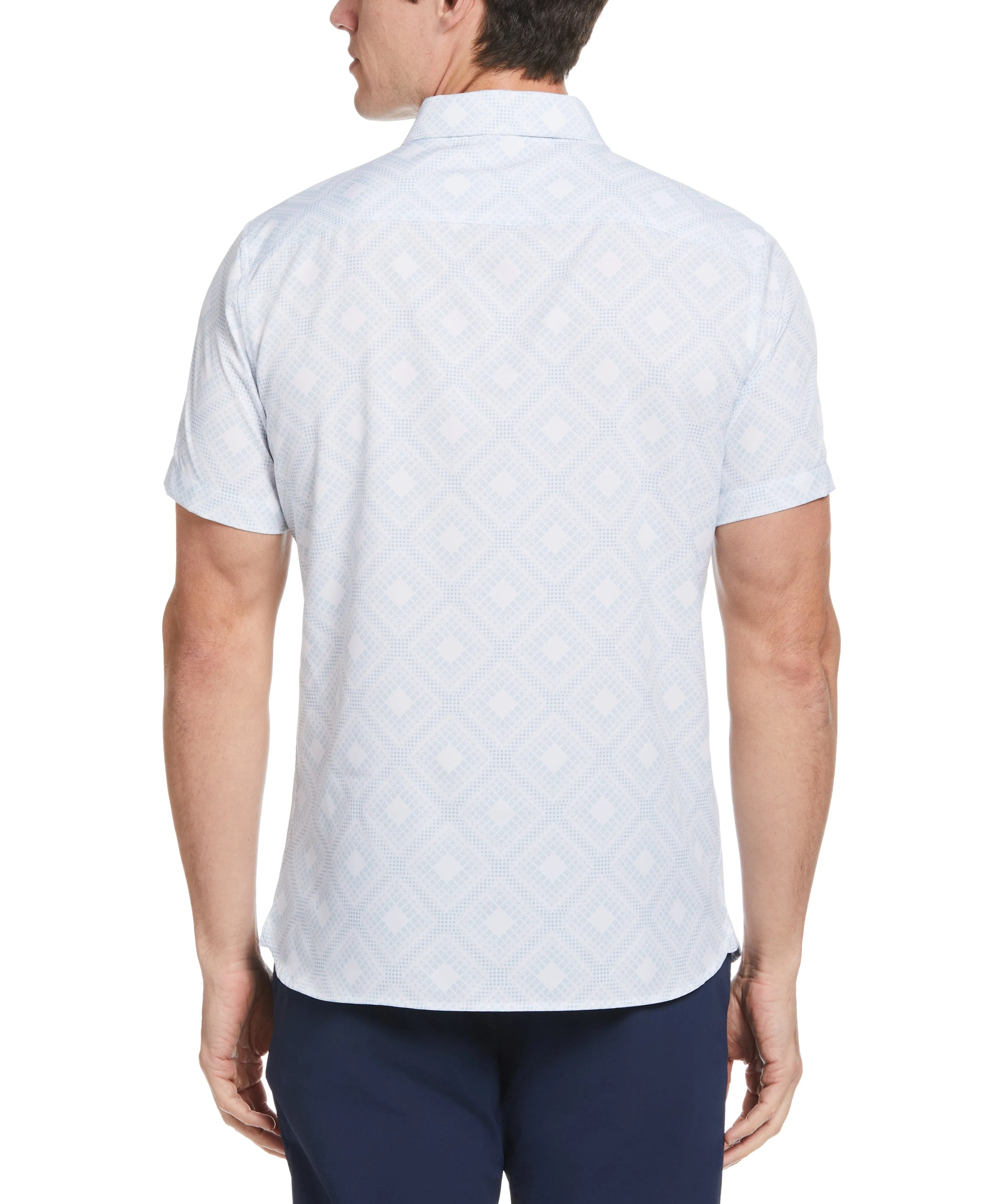 Total Stretch Slim Fit Tiled Dot Print Shirt sold by Perry Ellis product image thumbnail 2