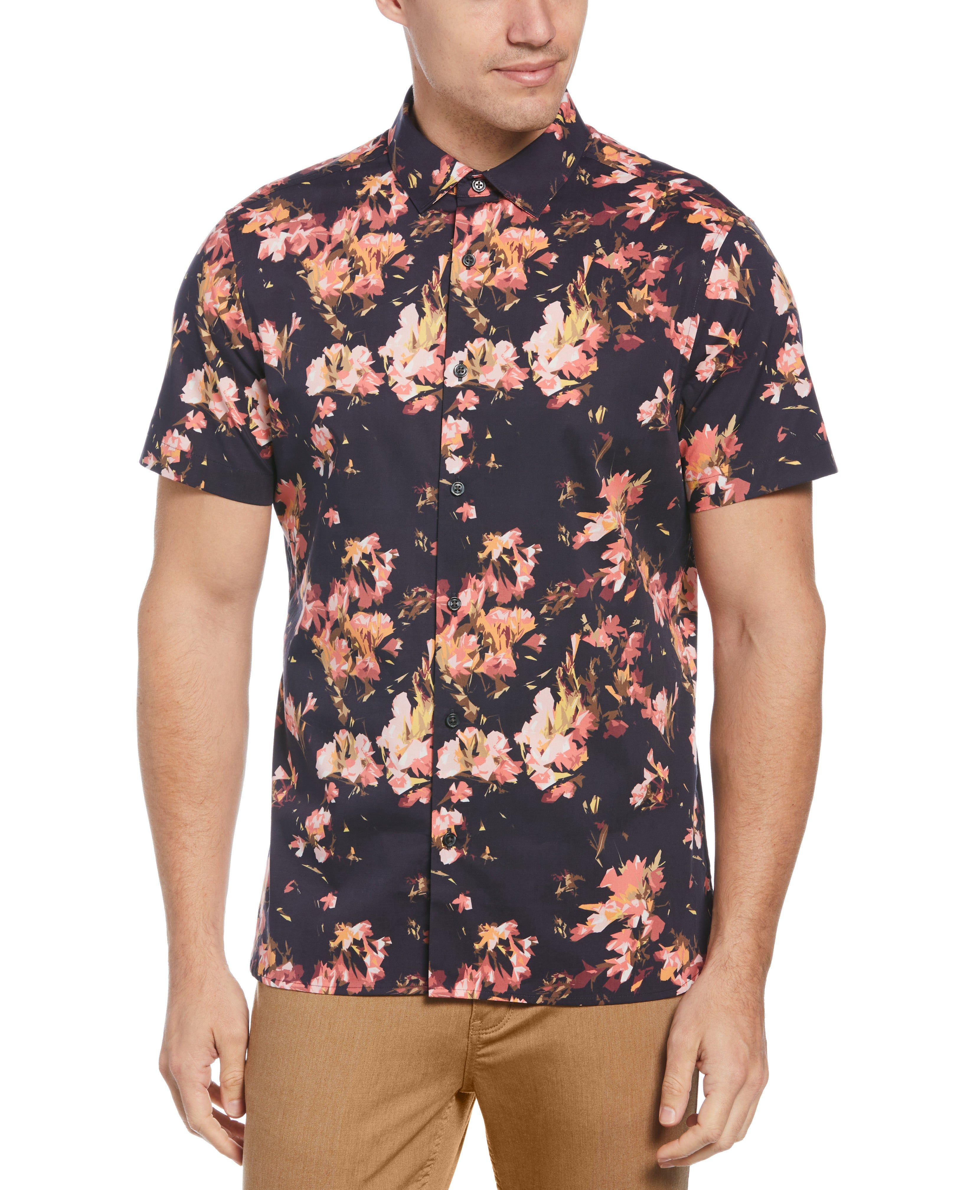 Big & Tall Stretch Floral Print Shirt sold by Perry Ellis