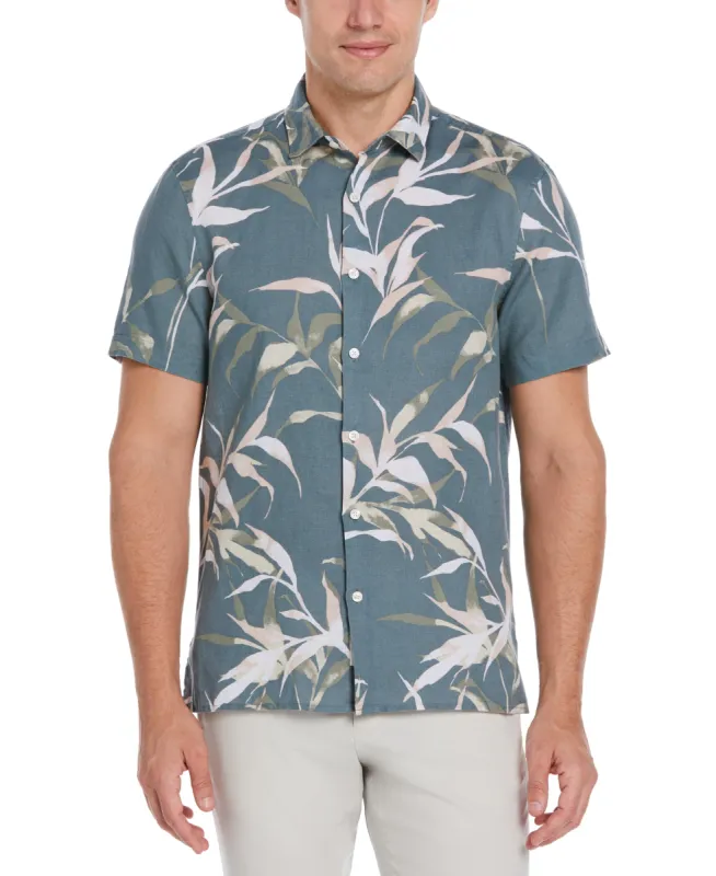Untucked Large Floral Print Shirt - Blue sold by Perry Ellis
