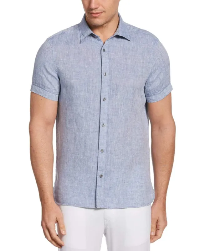 Big & Tall Solid Linen Shirt sold by Perry Ellis