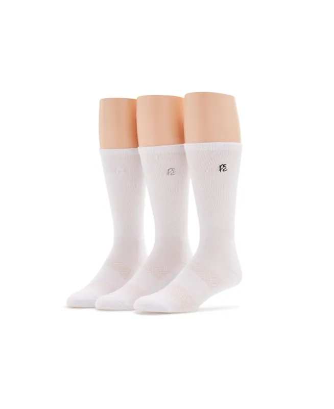 3 Pack Casual Luxe Rib Logo Crew Socks sold by Perry Ellis