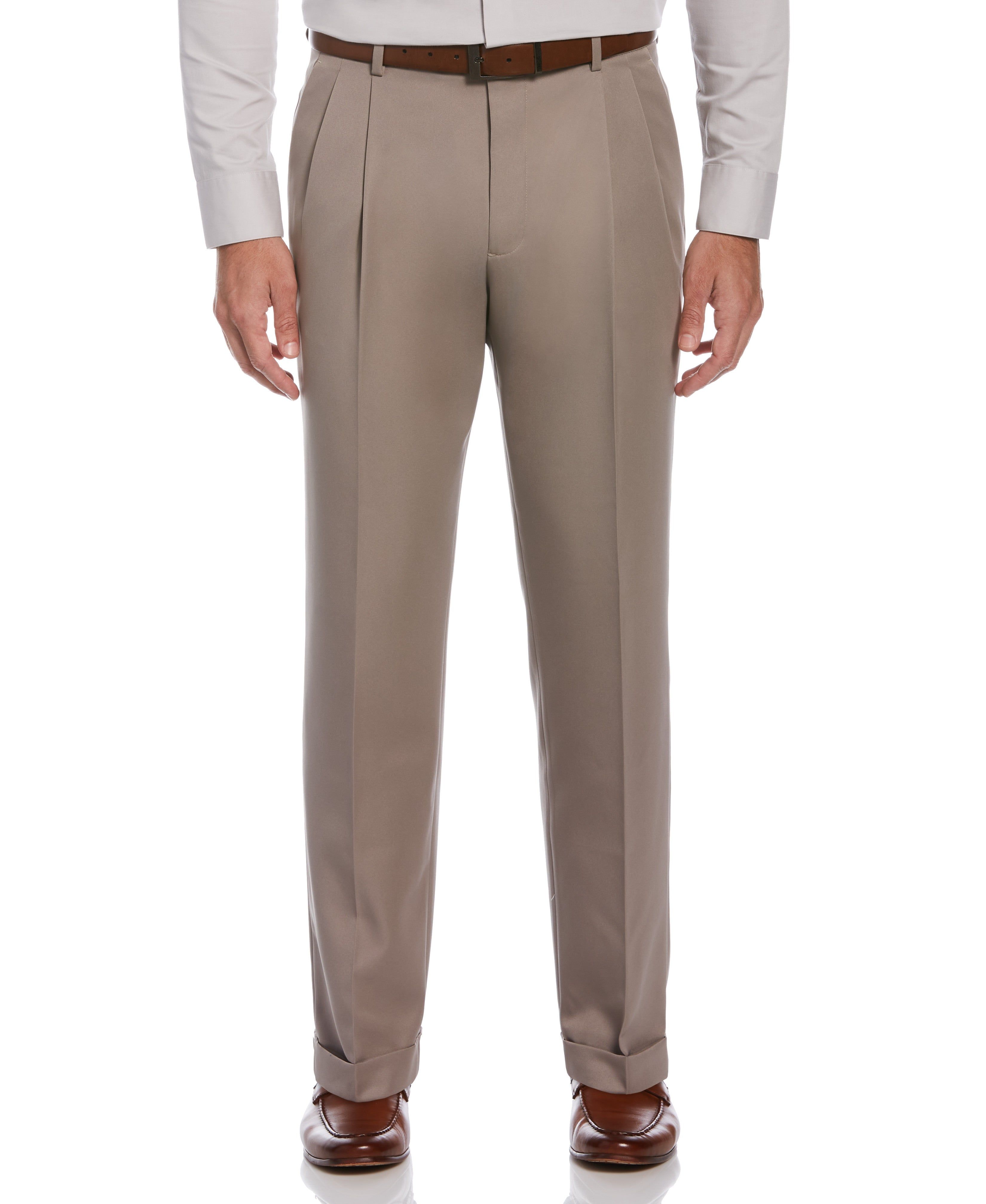 Classic Fit Non-Iron Double Pleat Dress Pant sold by Perry Ellis